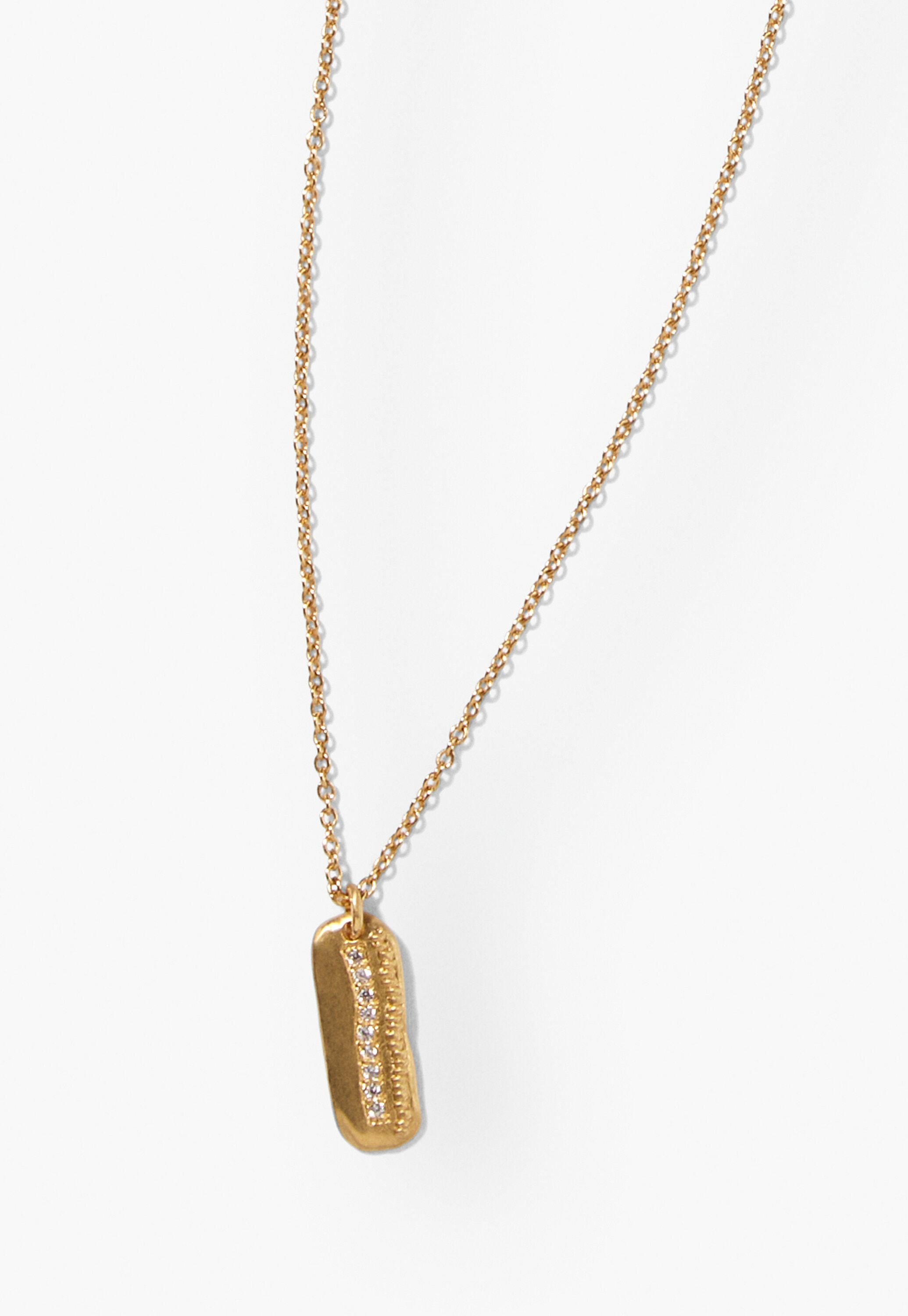 Tablet pendant necklace, Gold, large