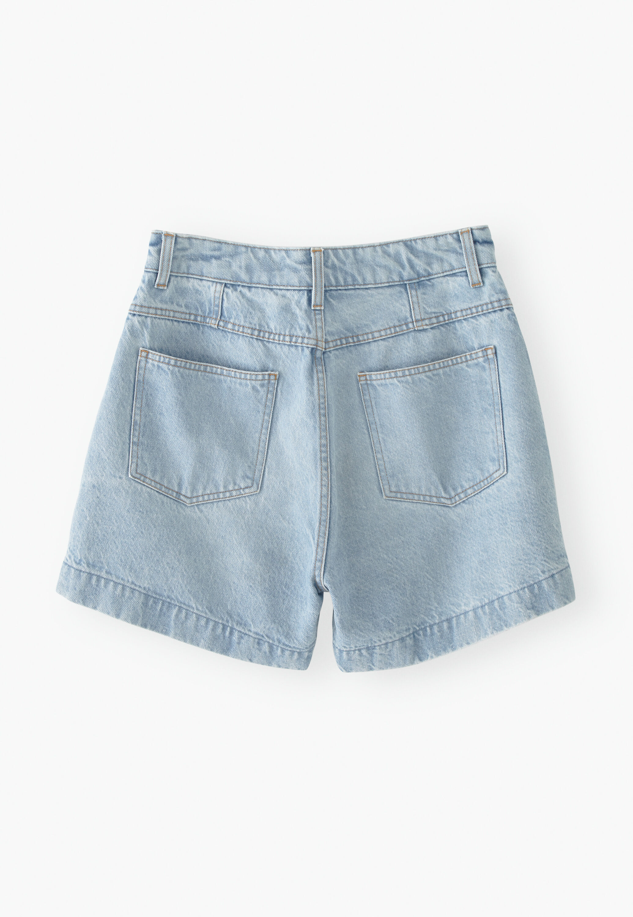 High-waisted denim shorts