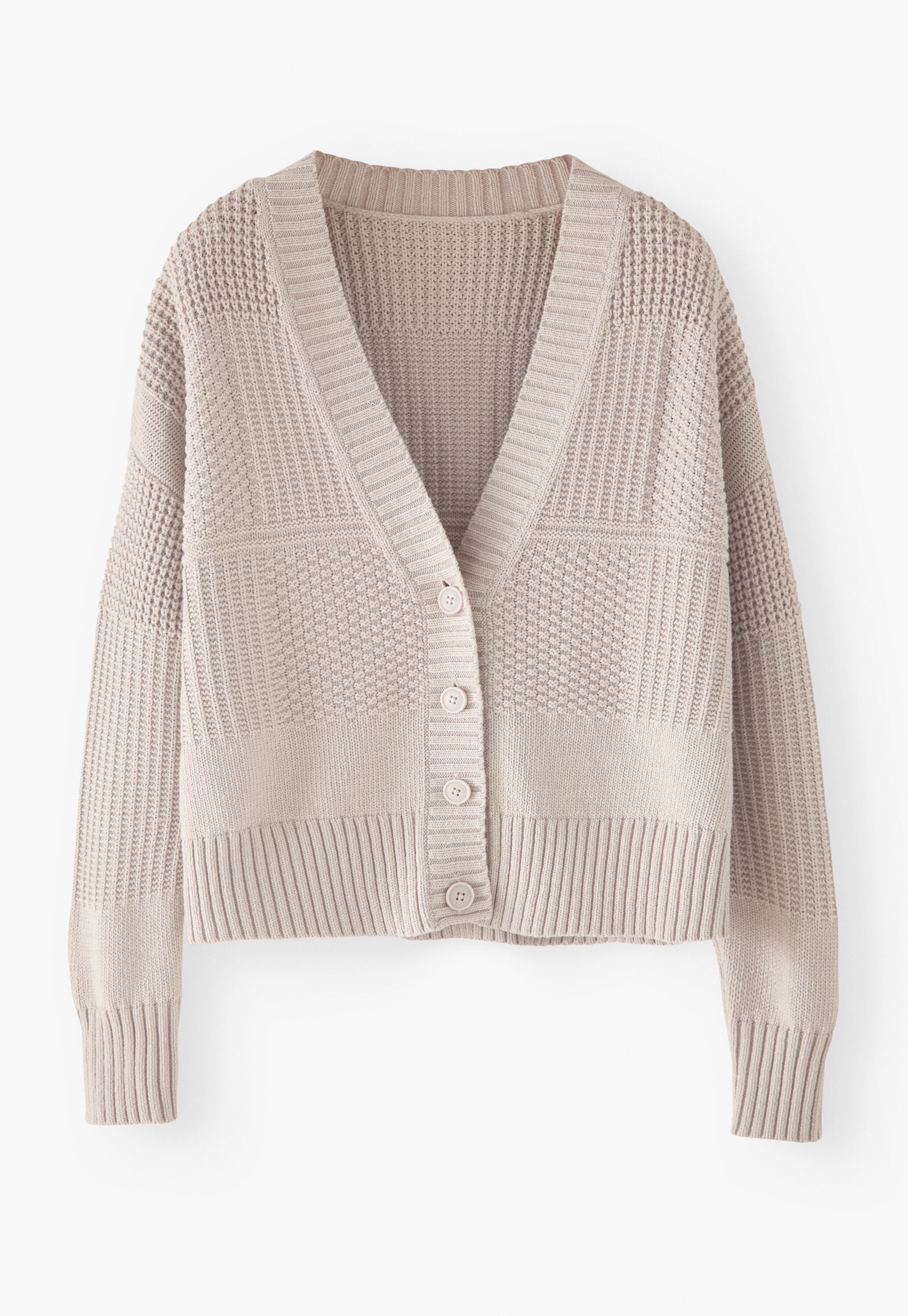 Stitch-mixing cardigan