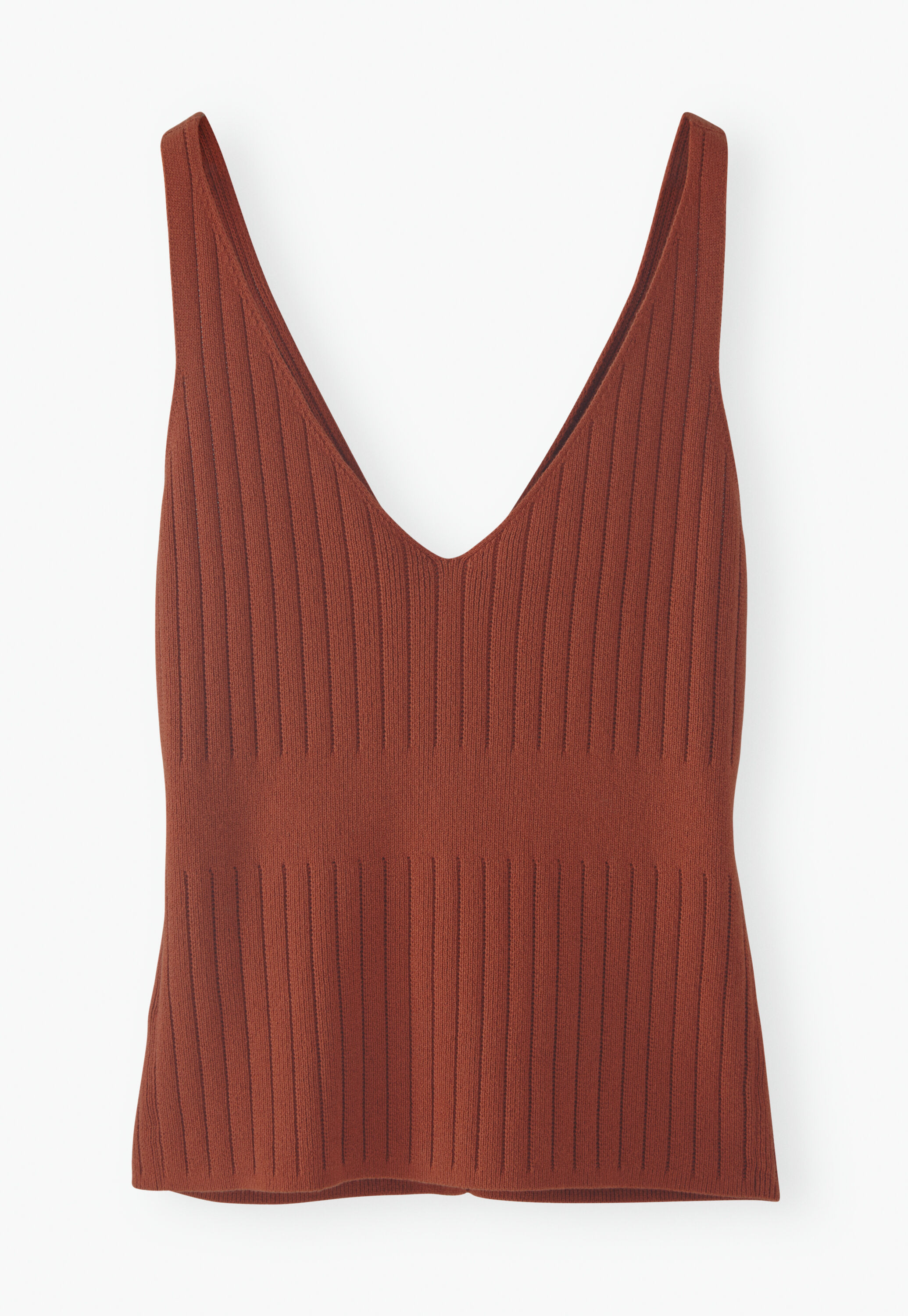 Knitted-rib vest