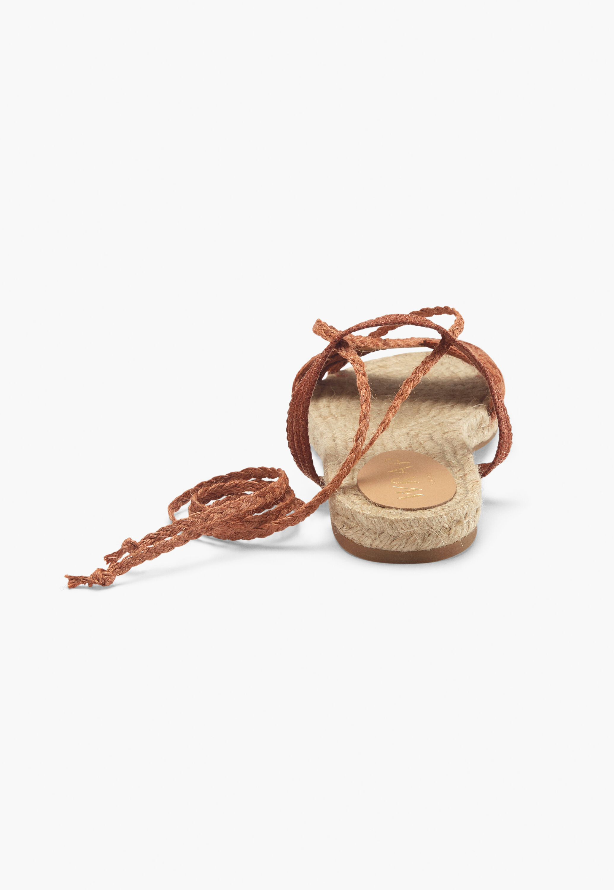Lace-up raffia sandals