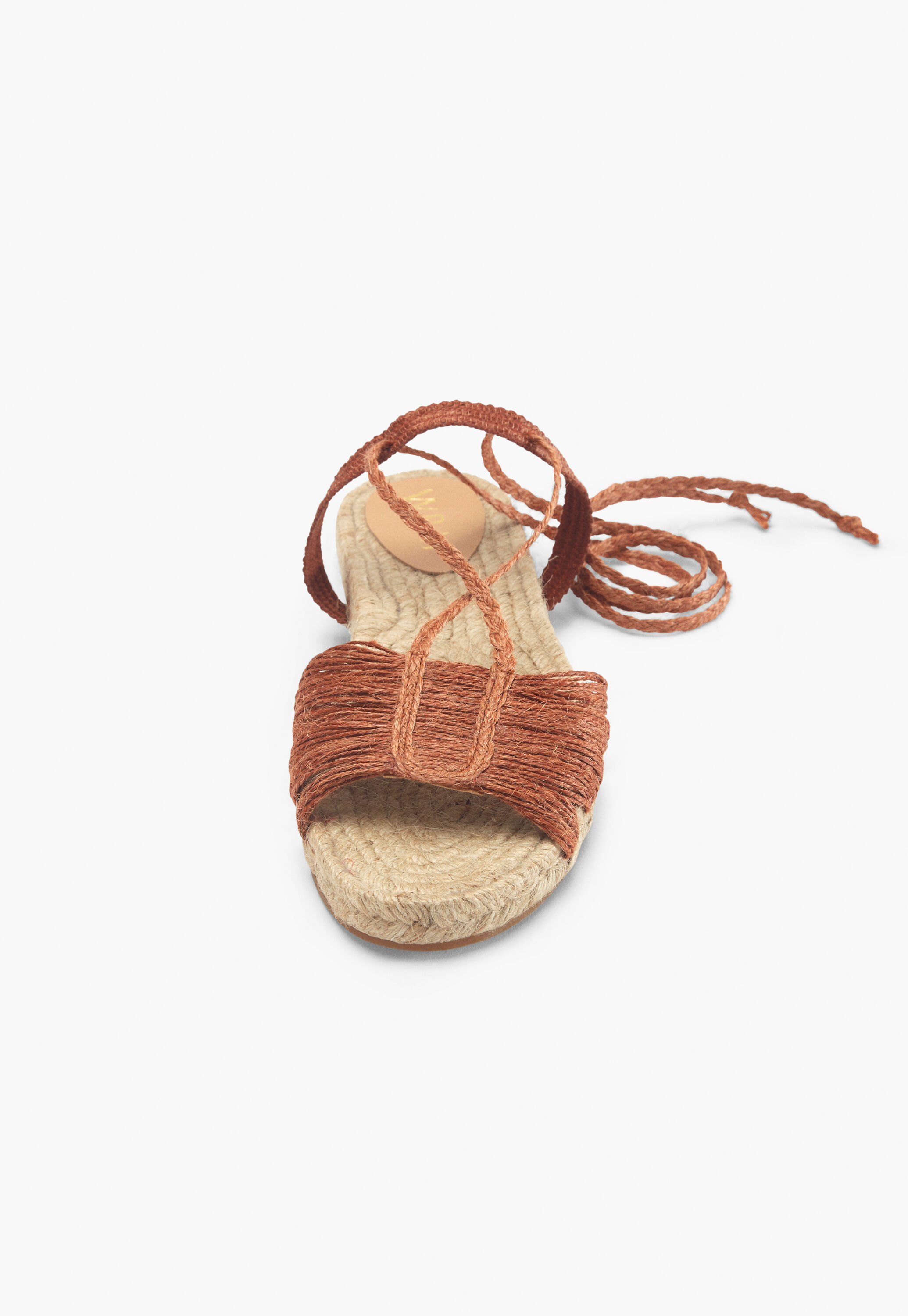 Lace-up raffia sandals