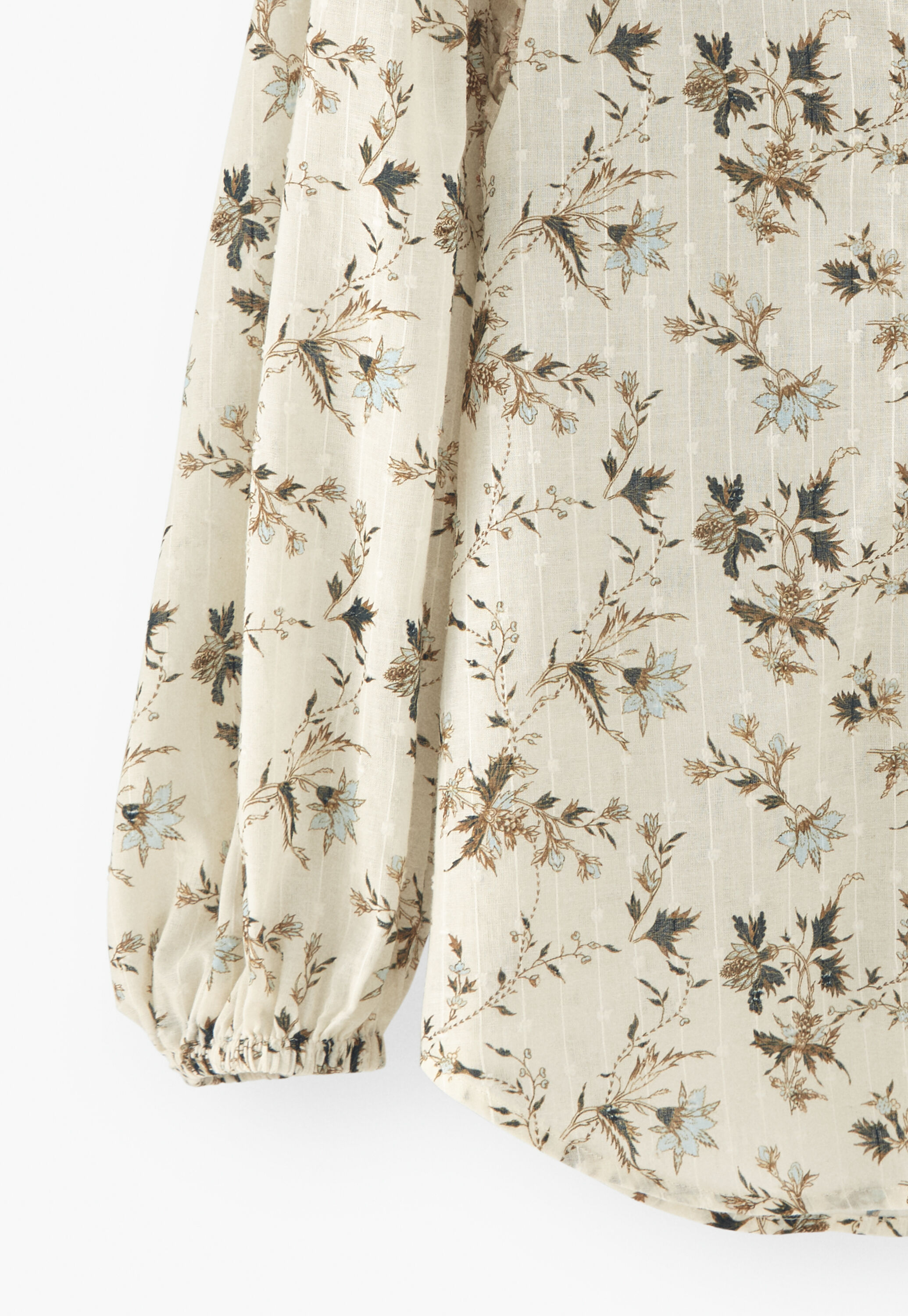 Printed high-neck blouse