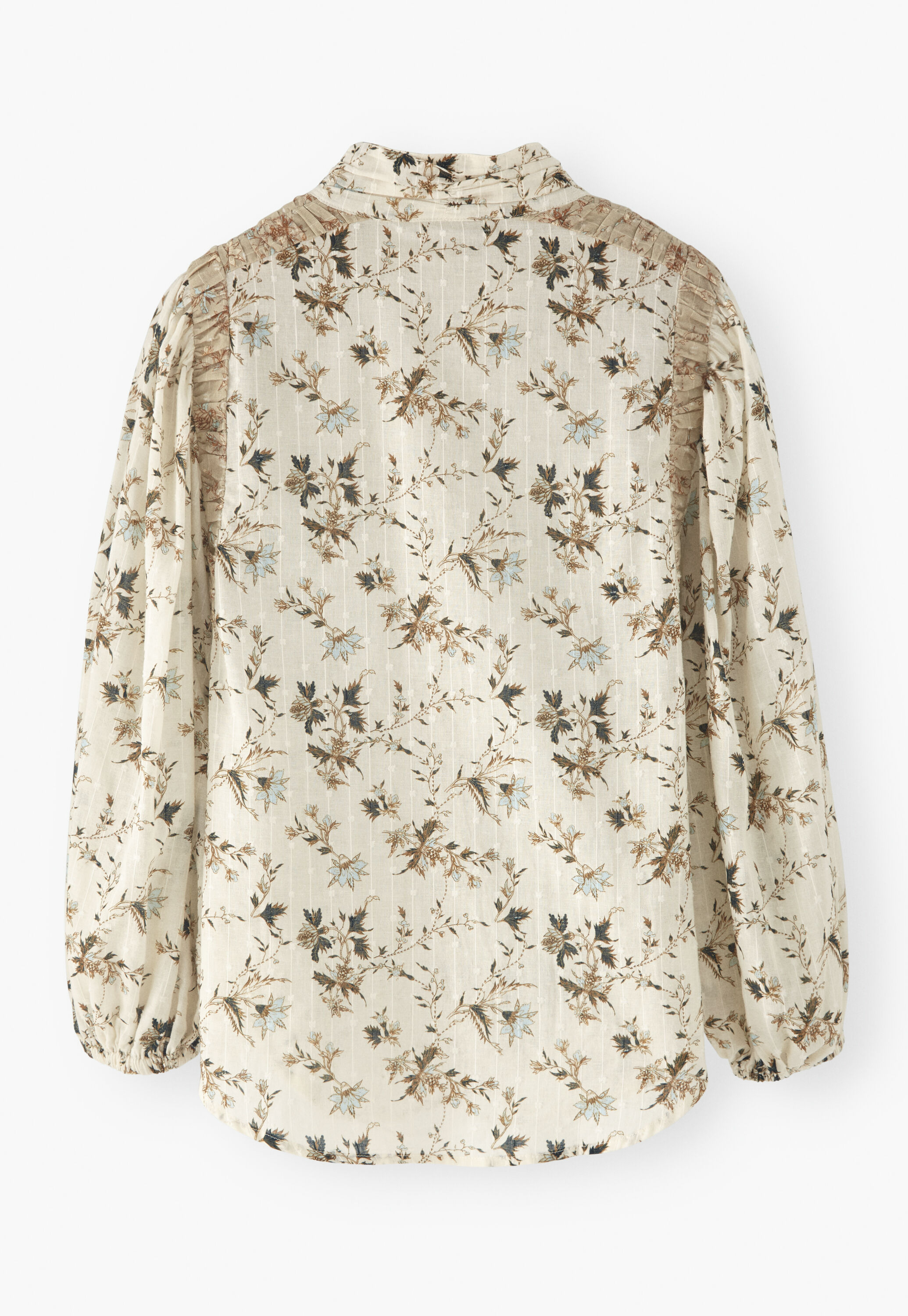 Printed high-neck blouse