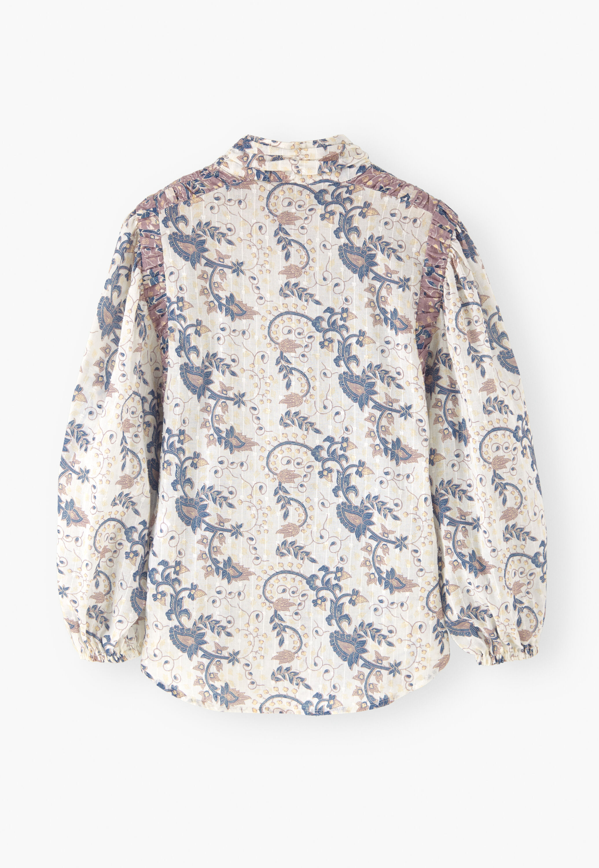 Printed high-neck blouse