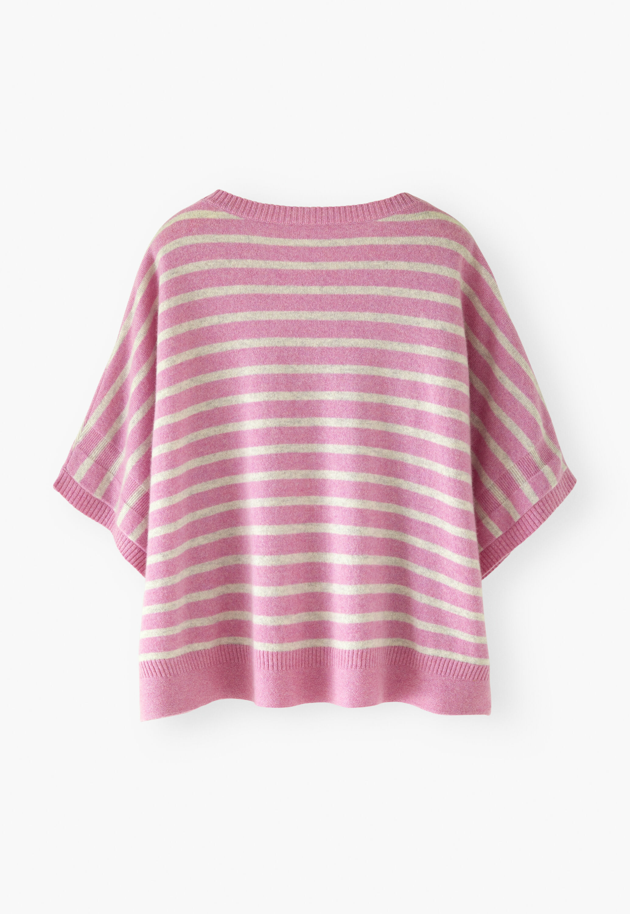 Striped poncho, Rose, large