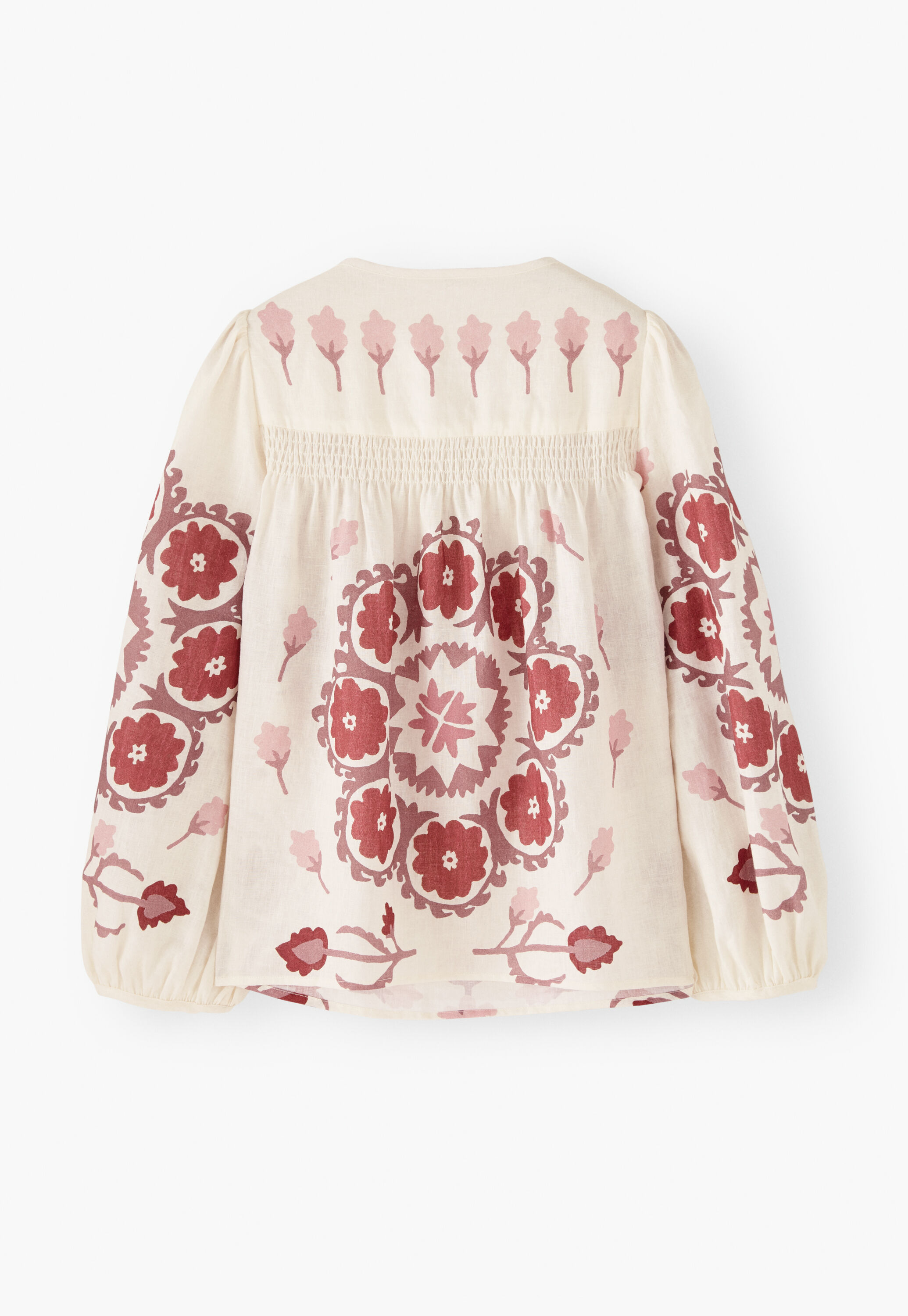 Printed boho blouse, Ecru pink, large
