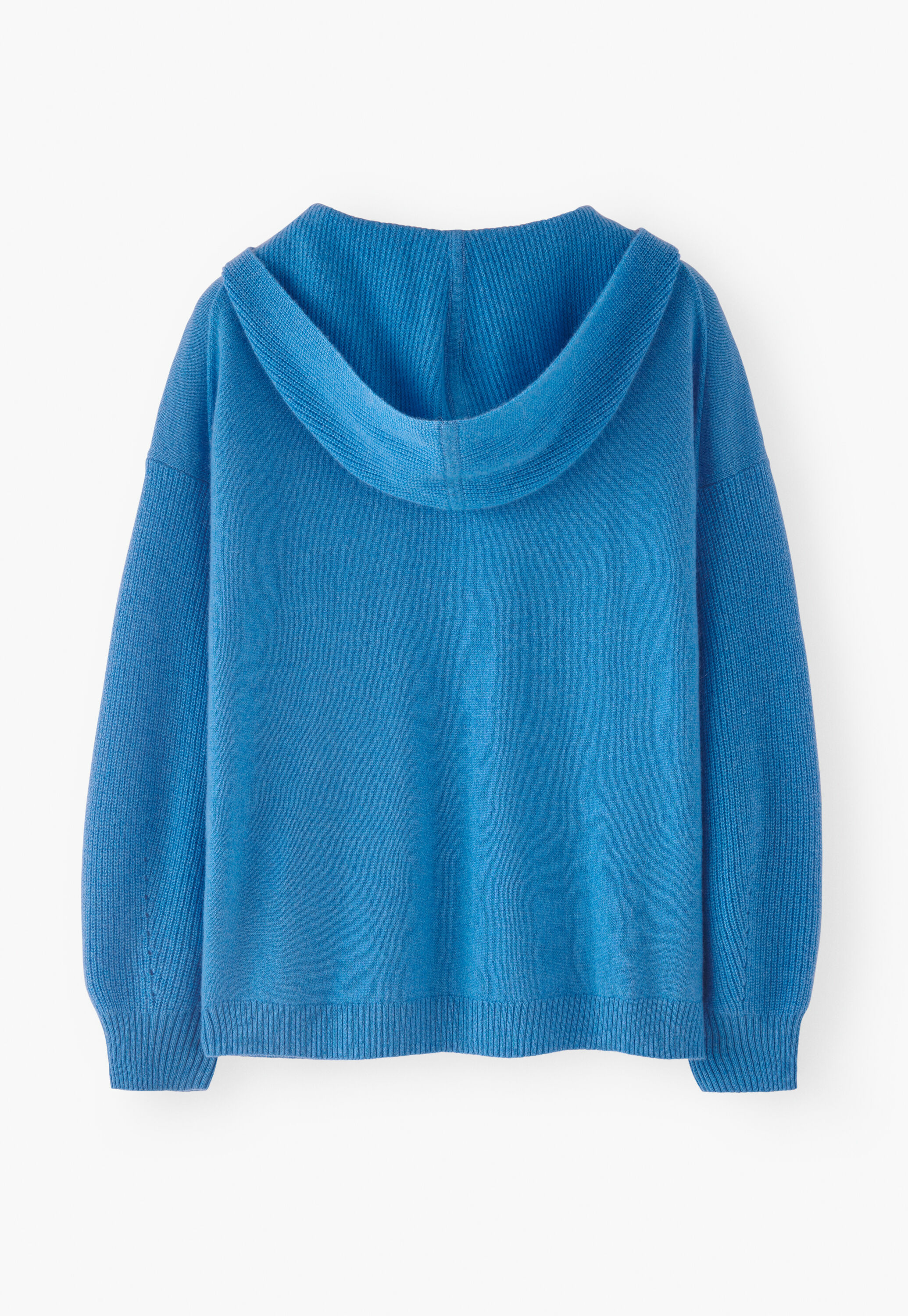 Rib-sleeve hoodie, Bright blue, large