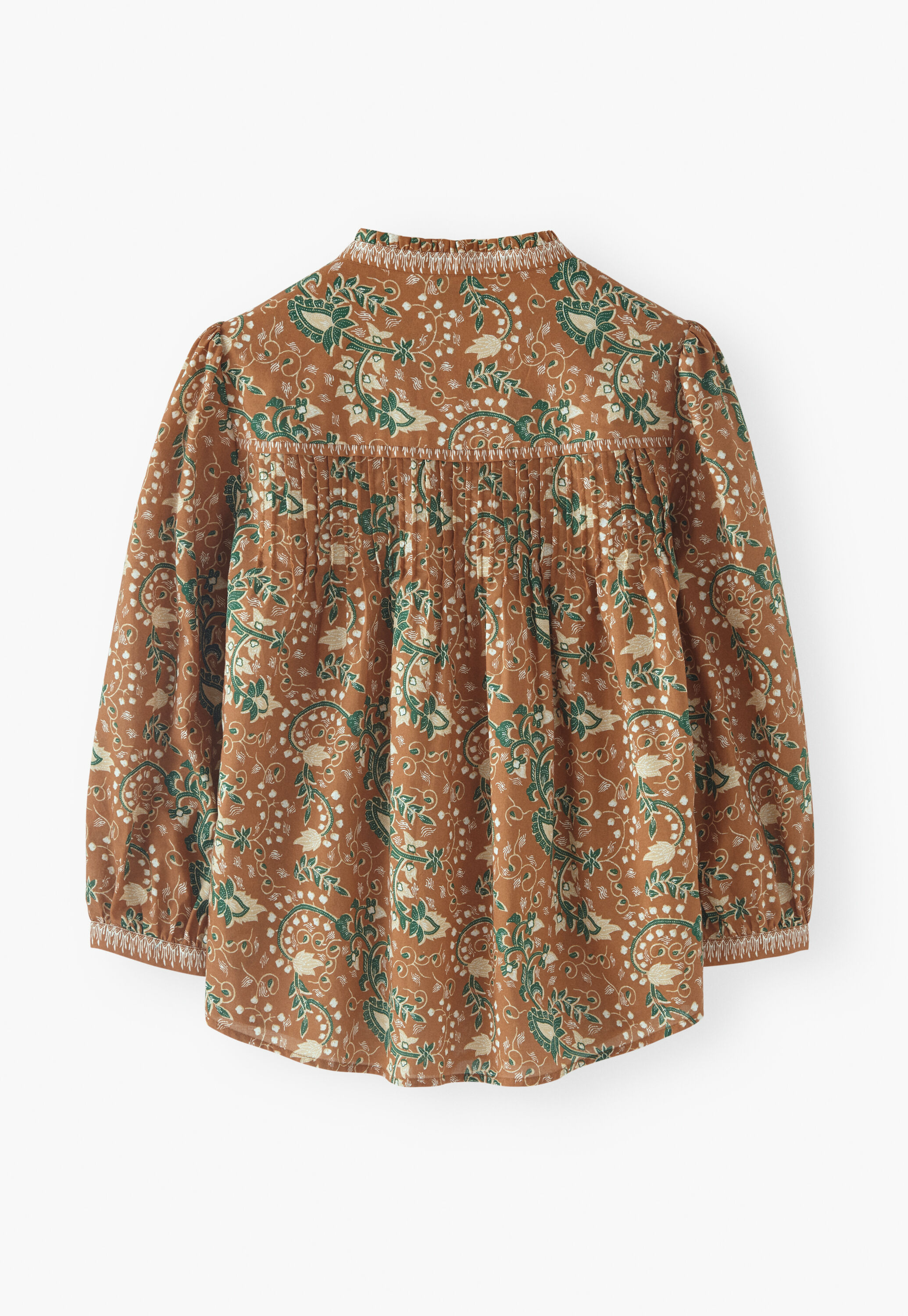 Printed tuck-detail blouse