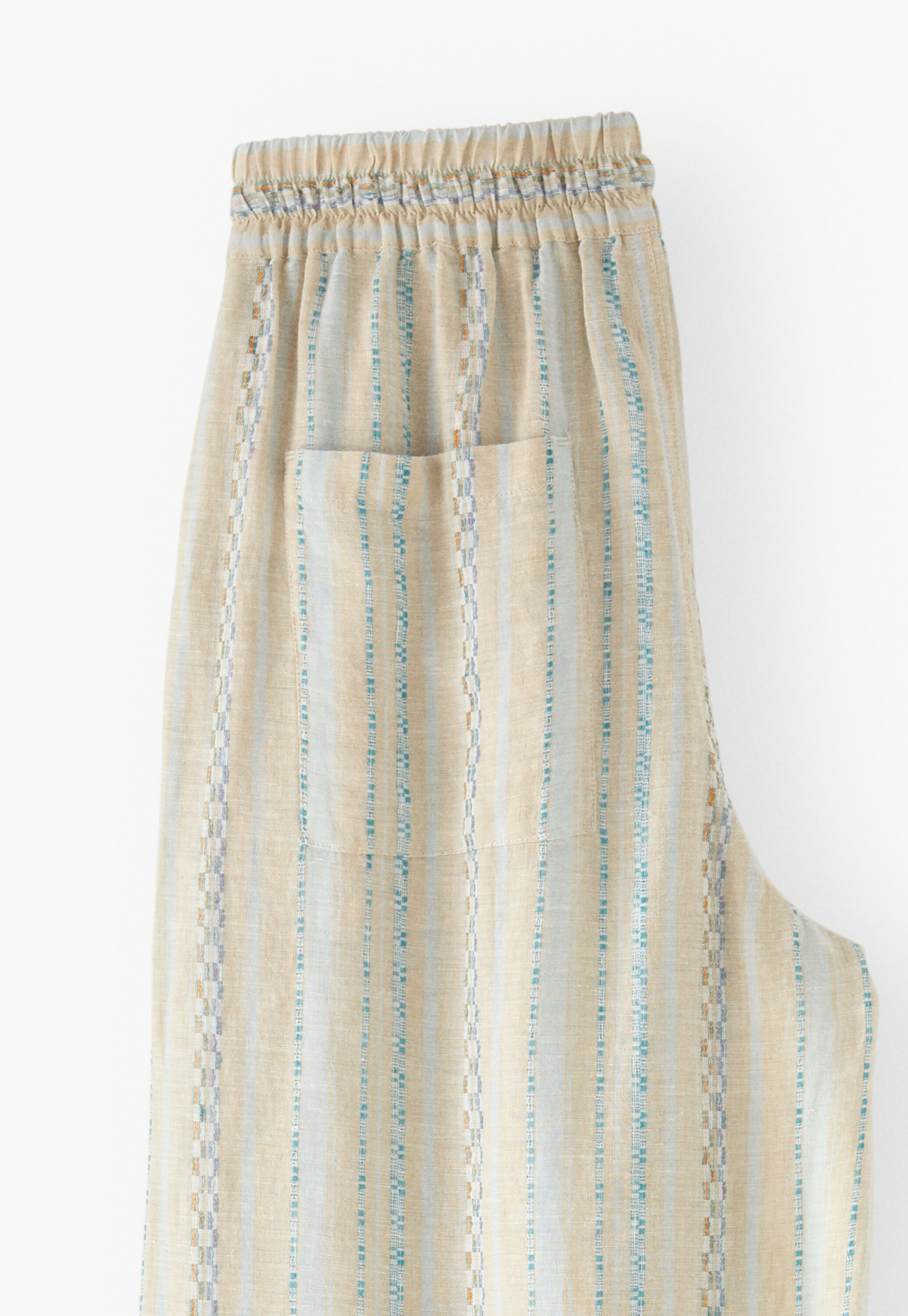 Textured striped trousers