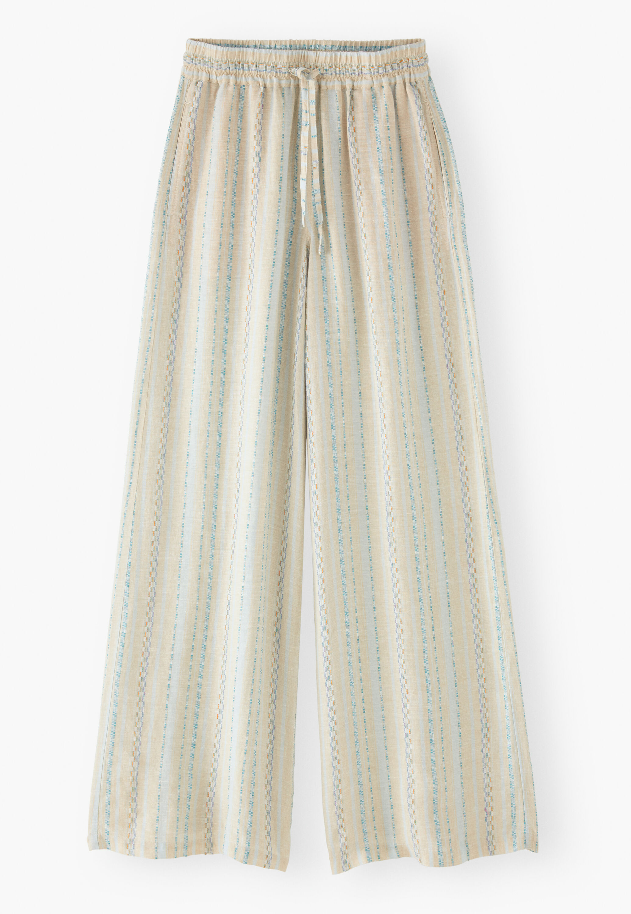 Textured striped trousers