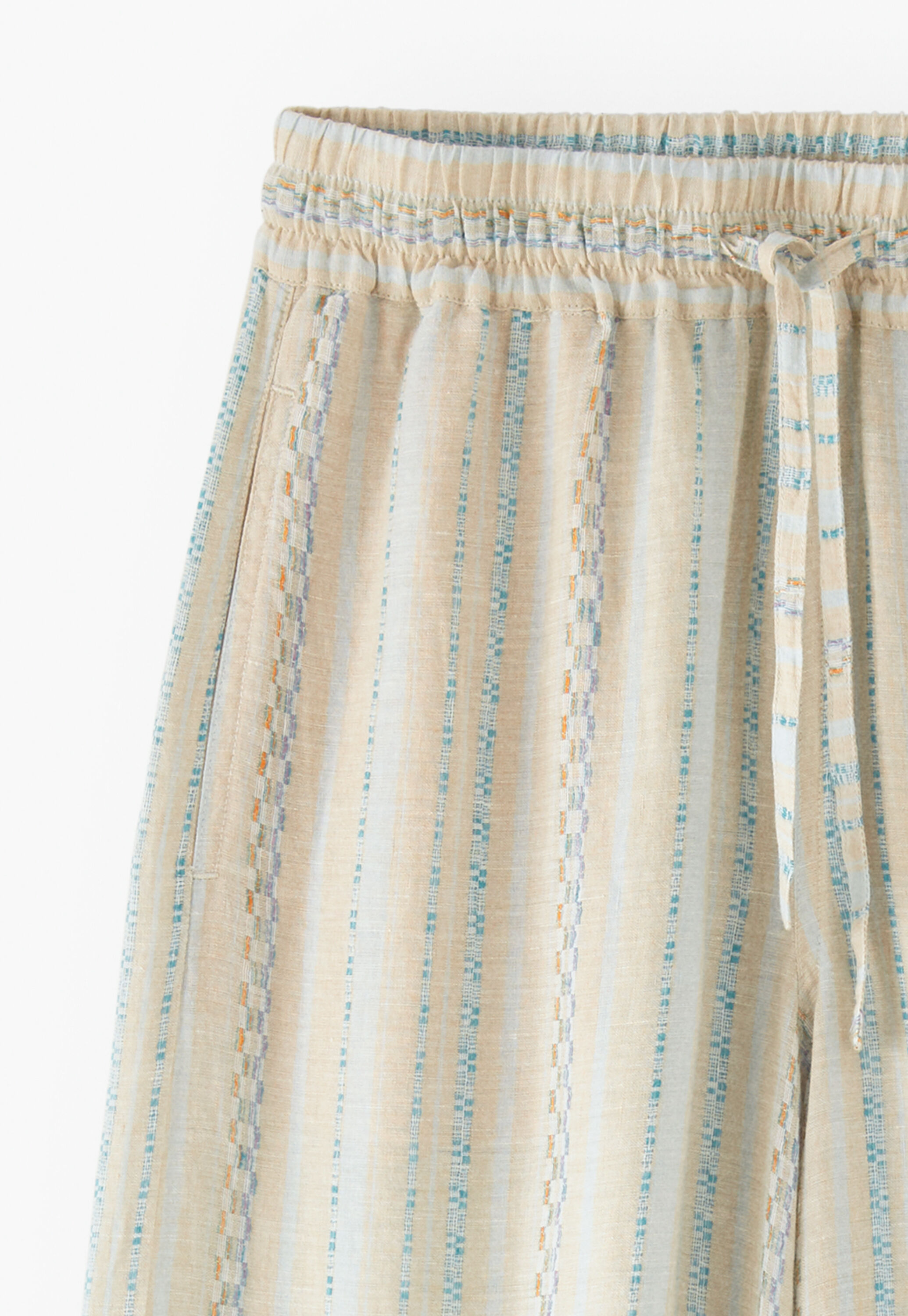 Textured striped trousers