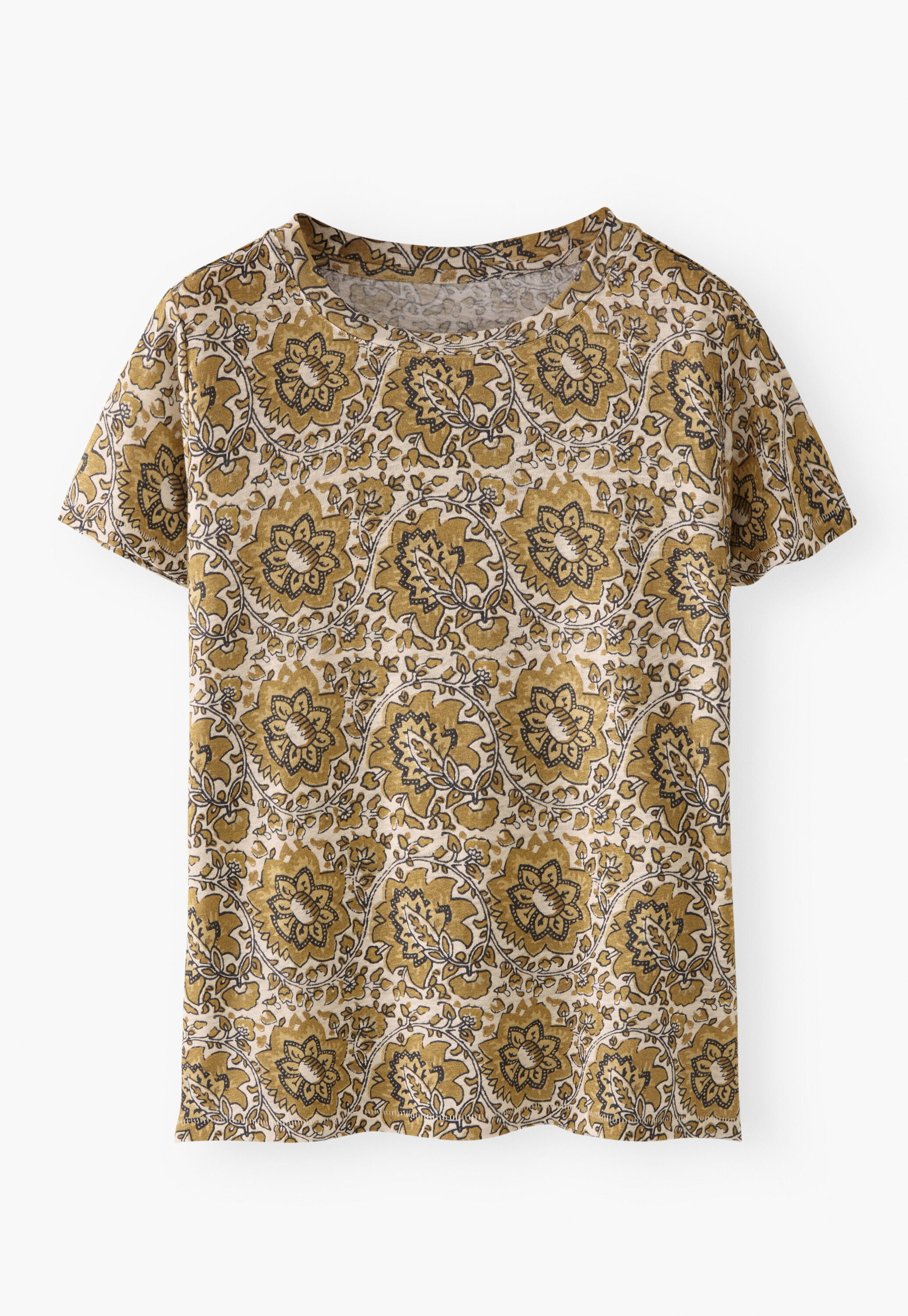 Printed T-shirt, Ecru gold, large