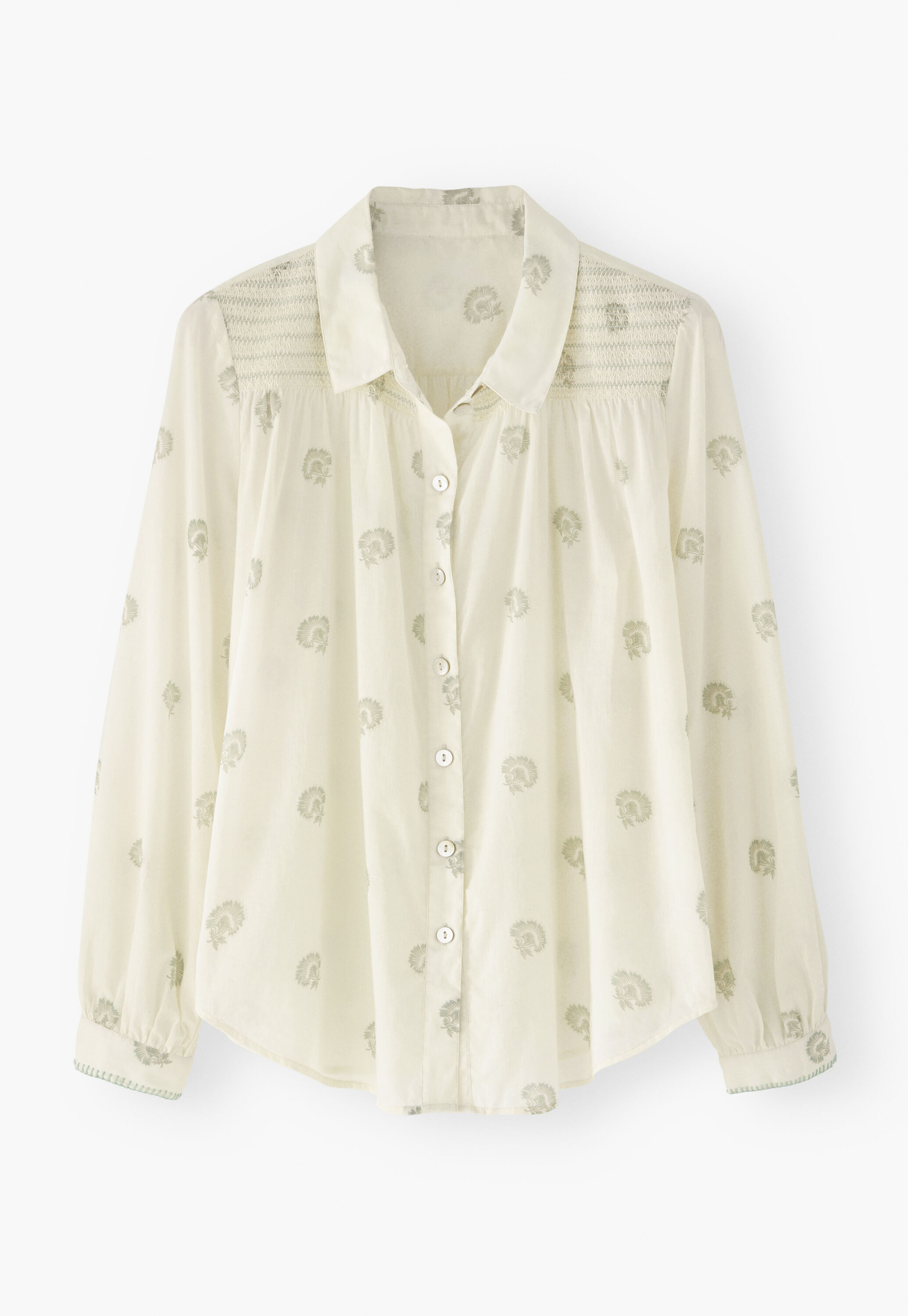 Shirring-detail shirt