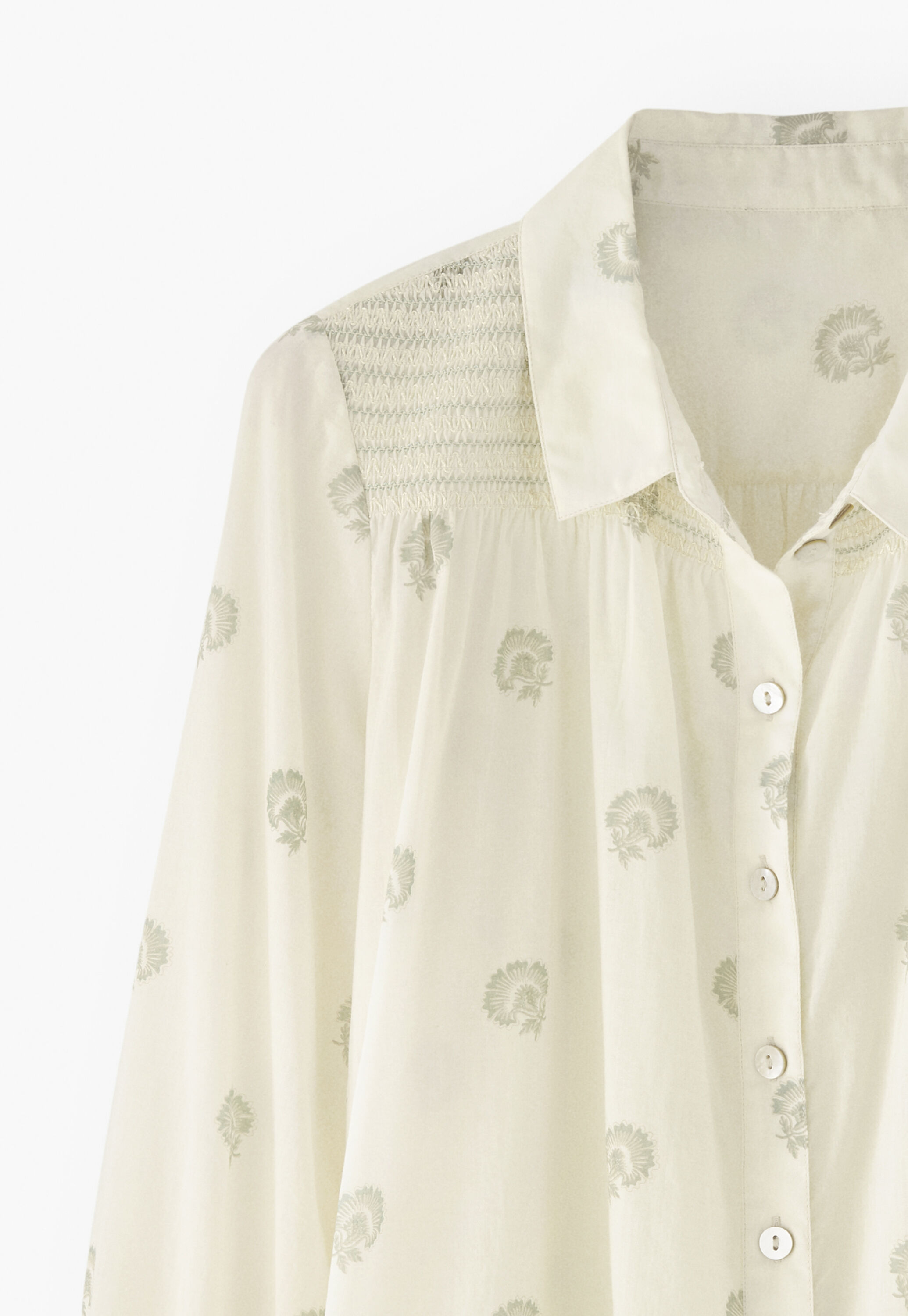 Shirring-detail shirt