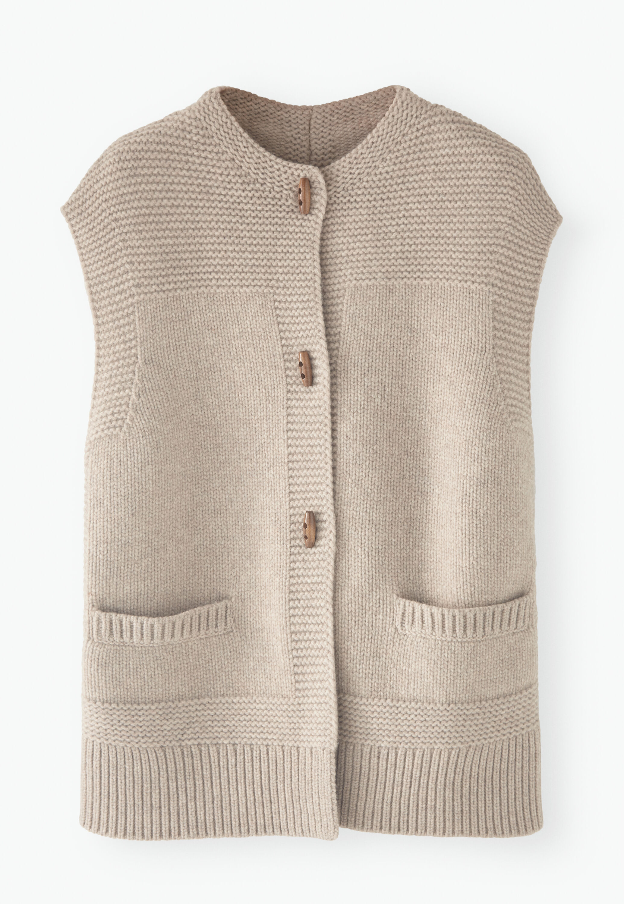 Knitted gilet, Light fawn, large