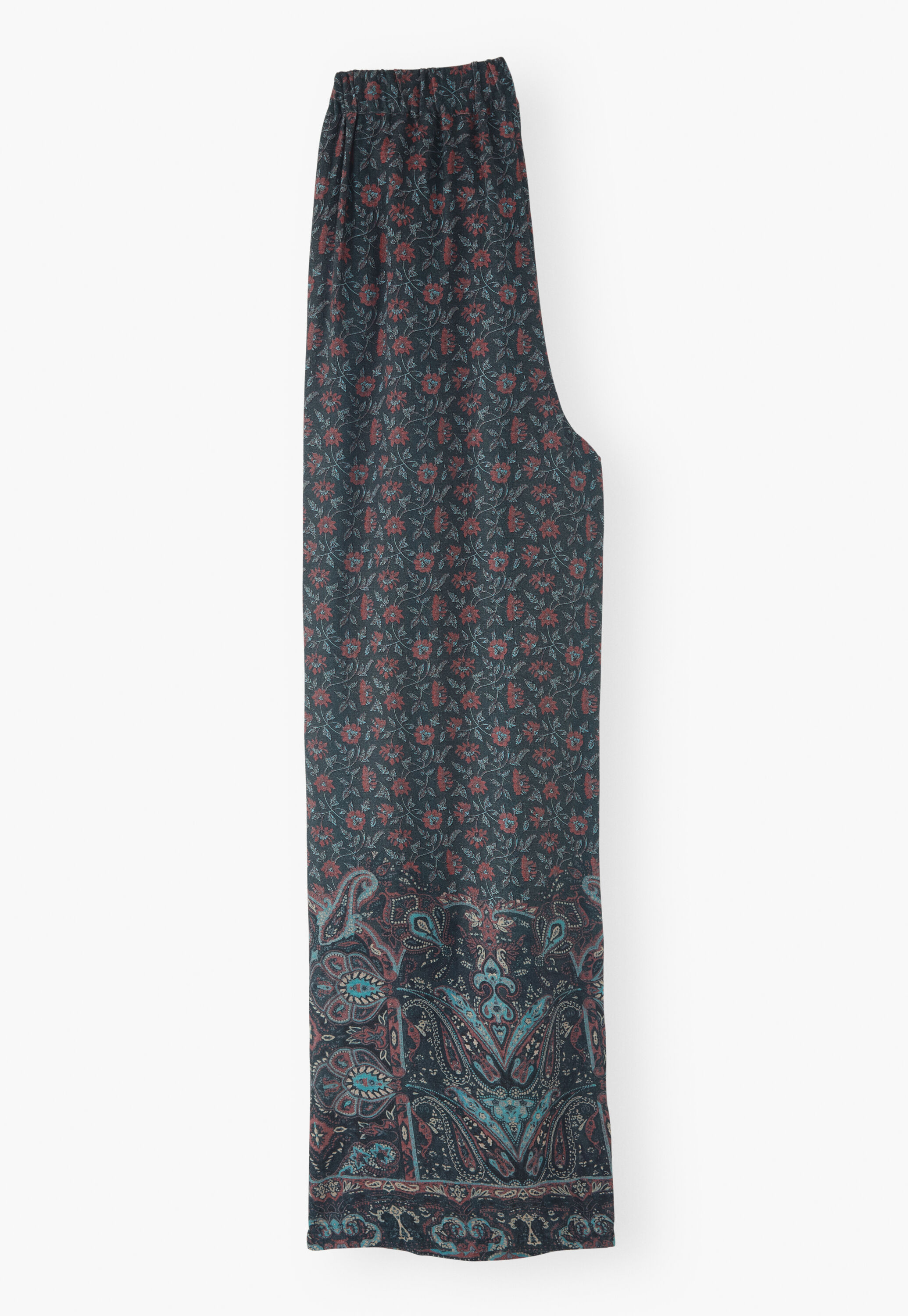 Wide-leg printed trousers