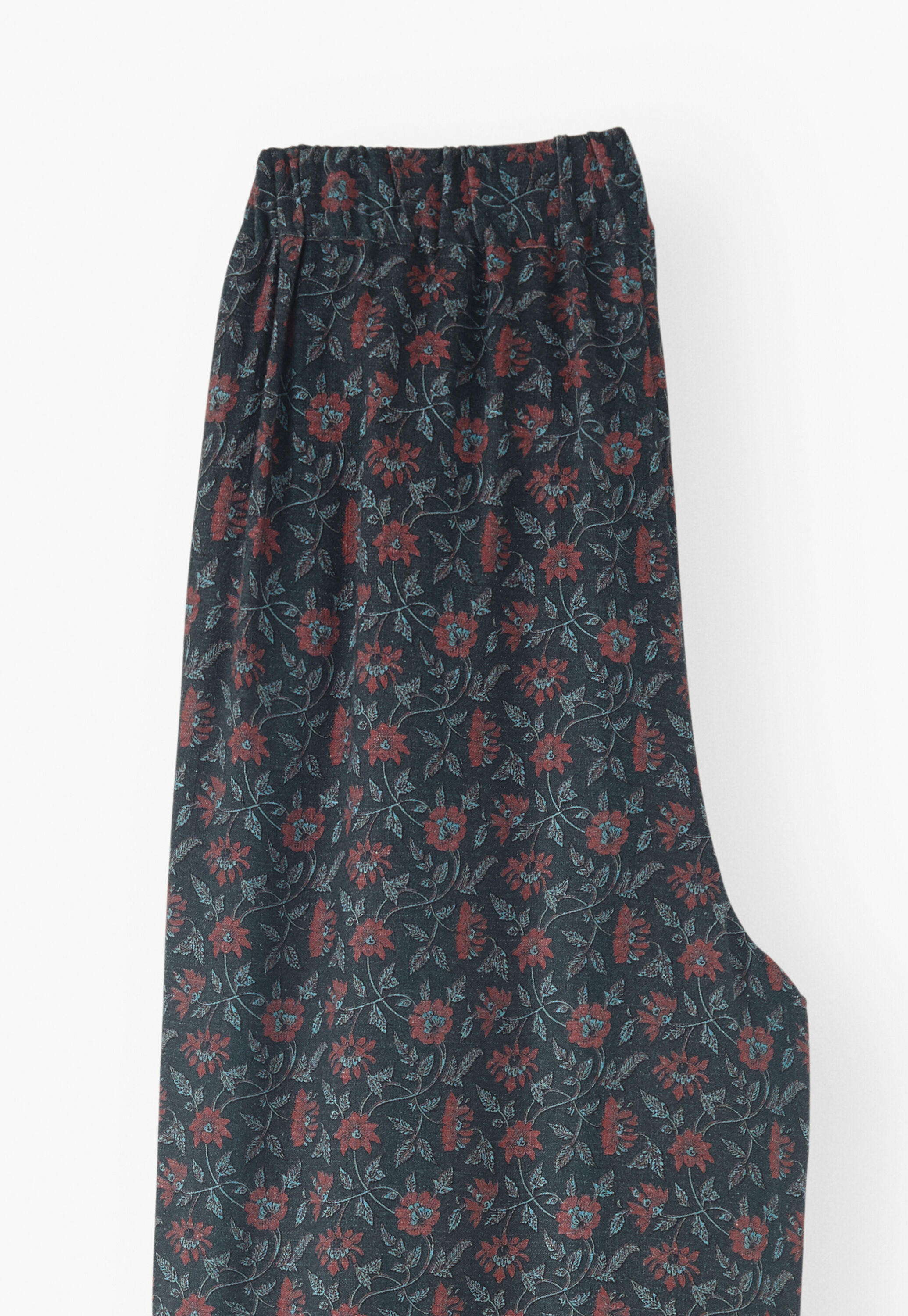 Wide-leg printed trousers