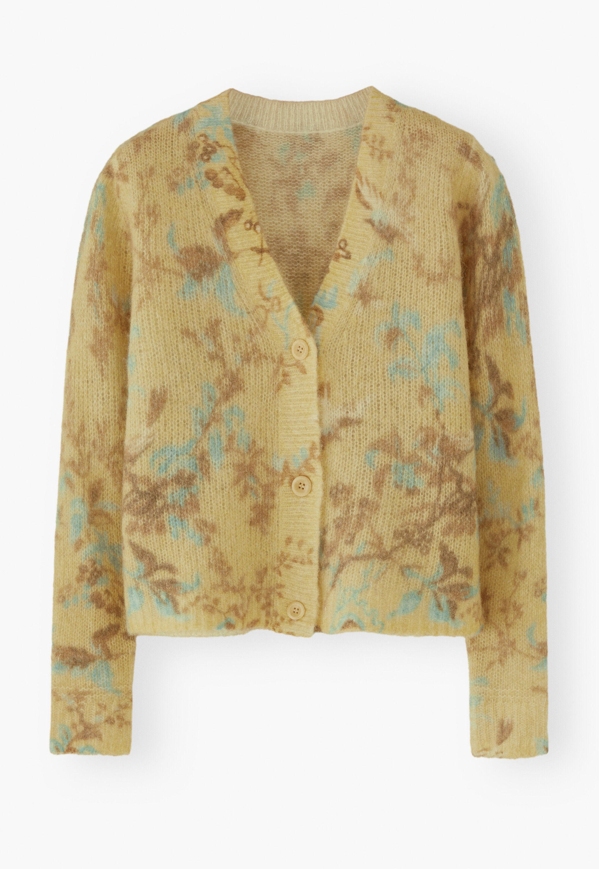 Printed cardigan, Lemon sky, large