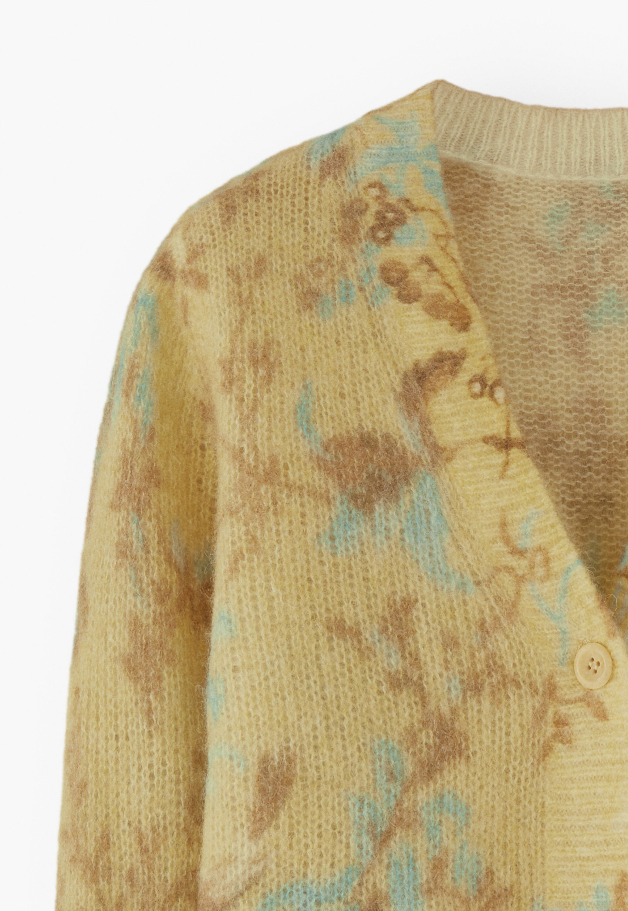 Printed cardigan, Lemon sky, large