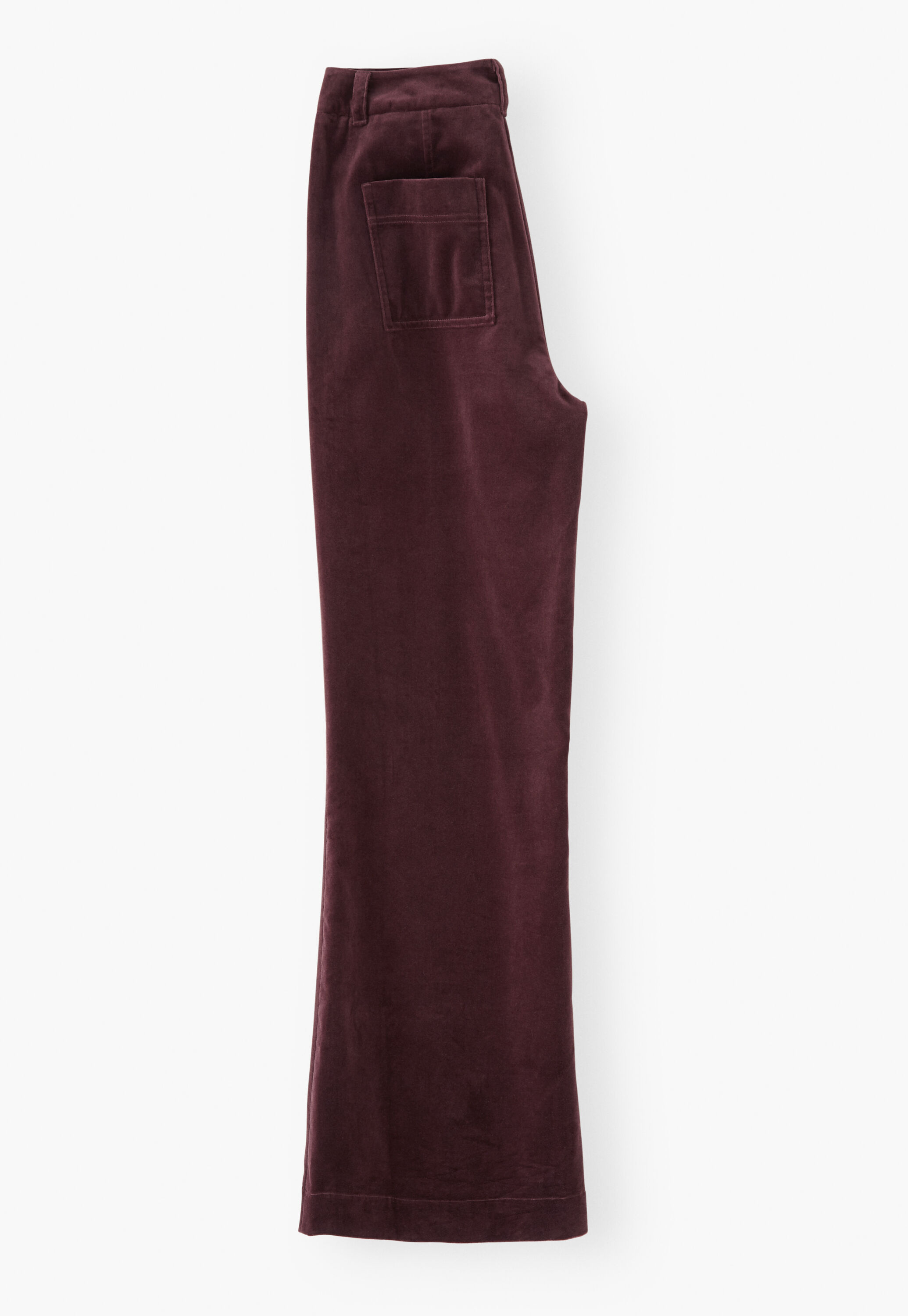 Velvet wide-leg trousers