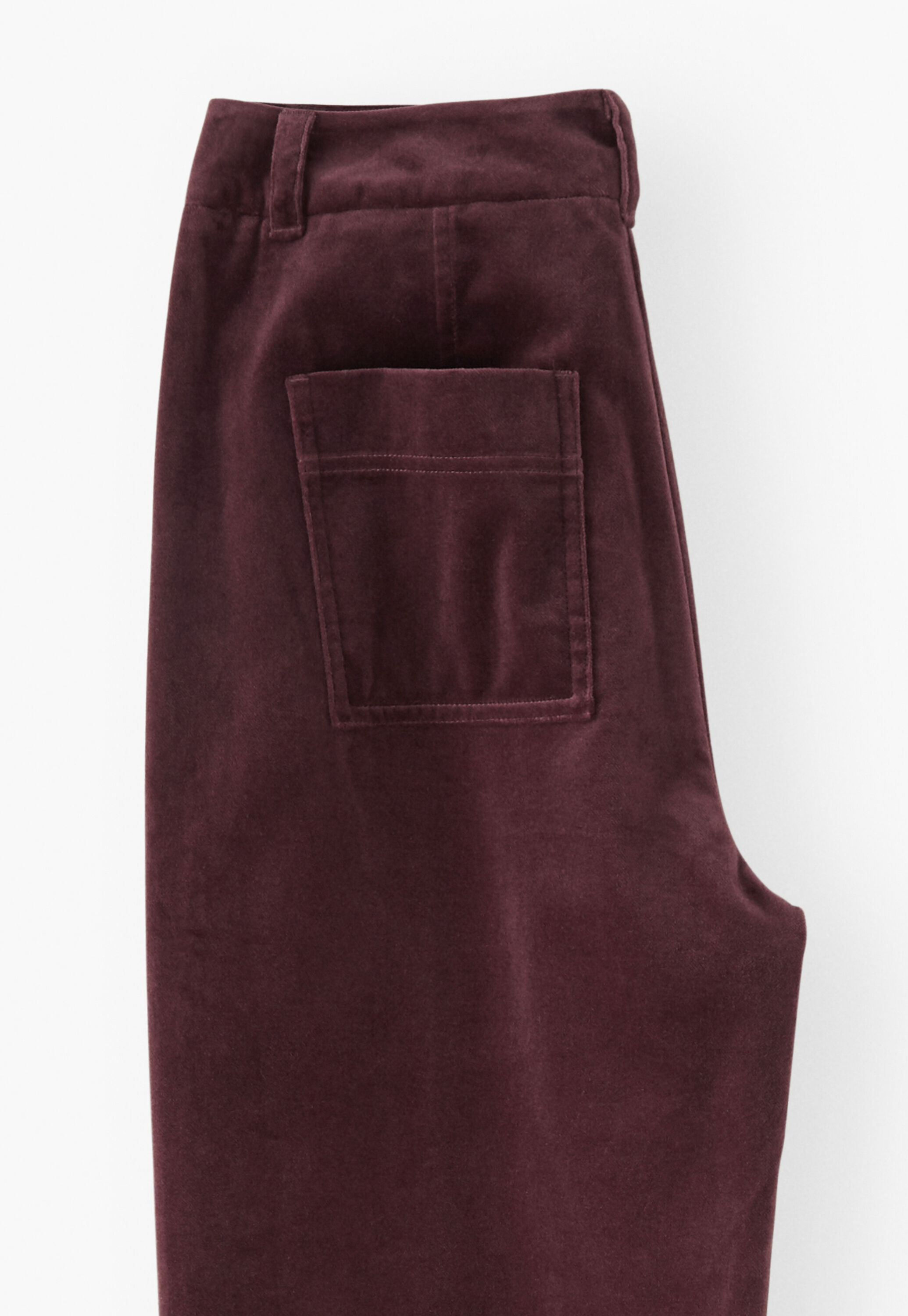Velvet wide-leg trousers