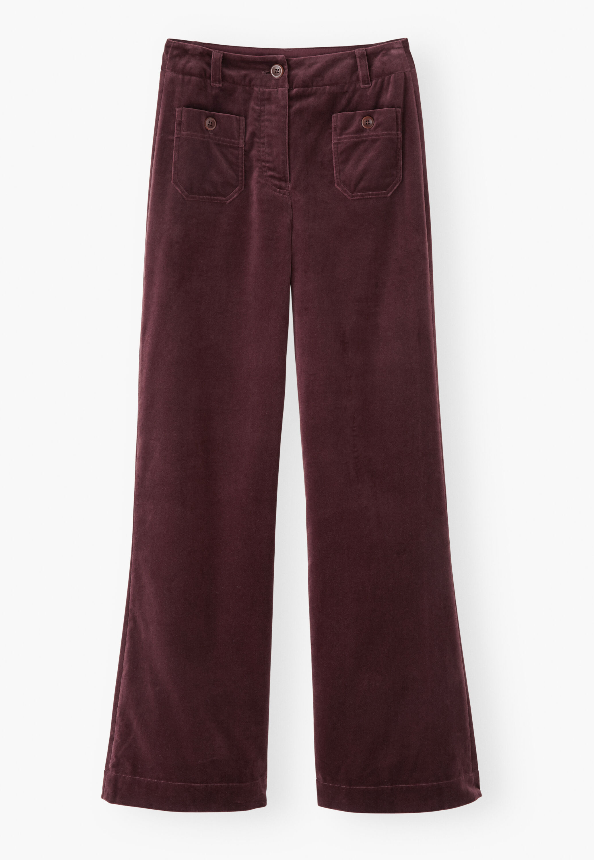 Velvet wide-leg trousers