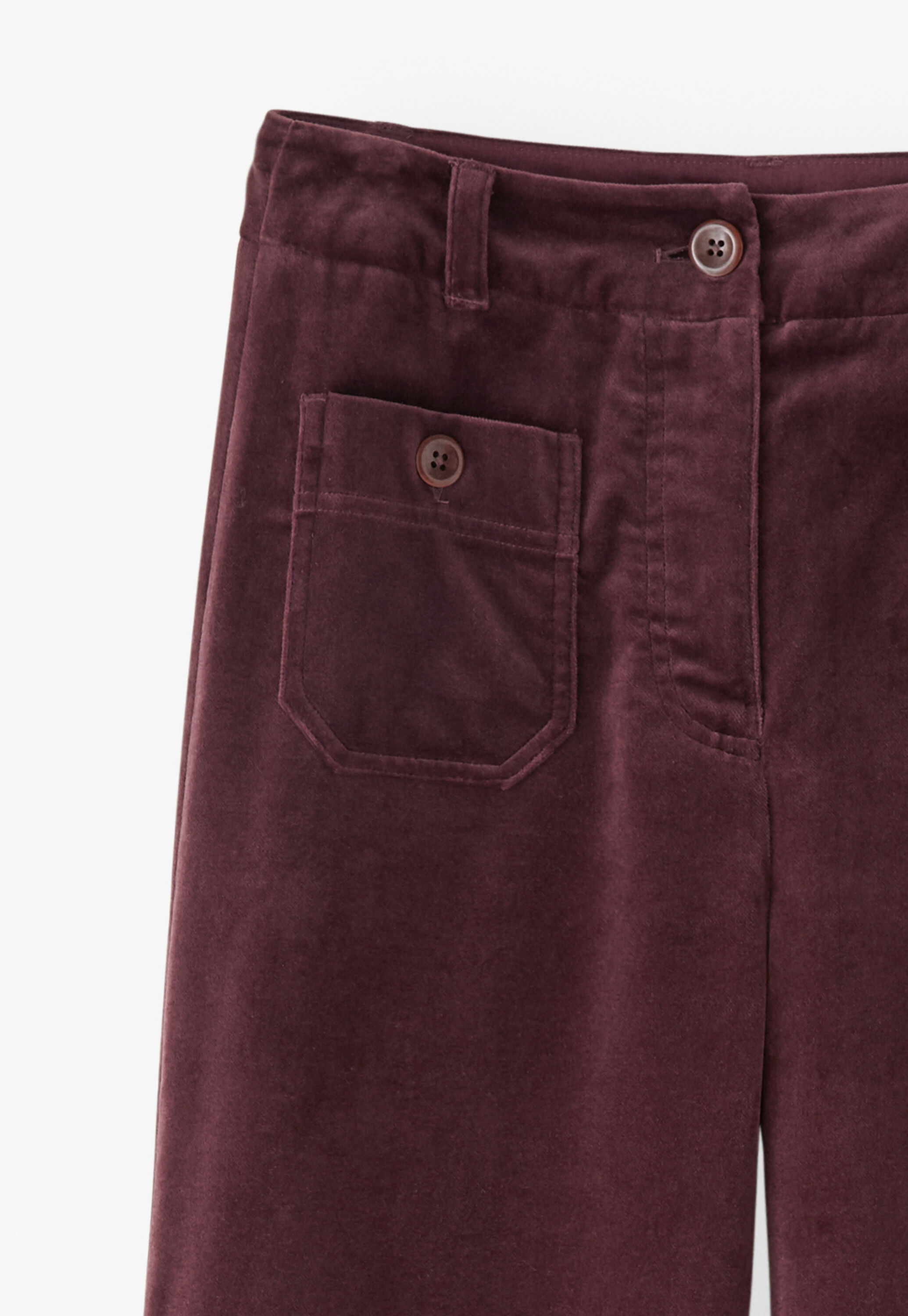 Velvet wide-leg trousers