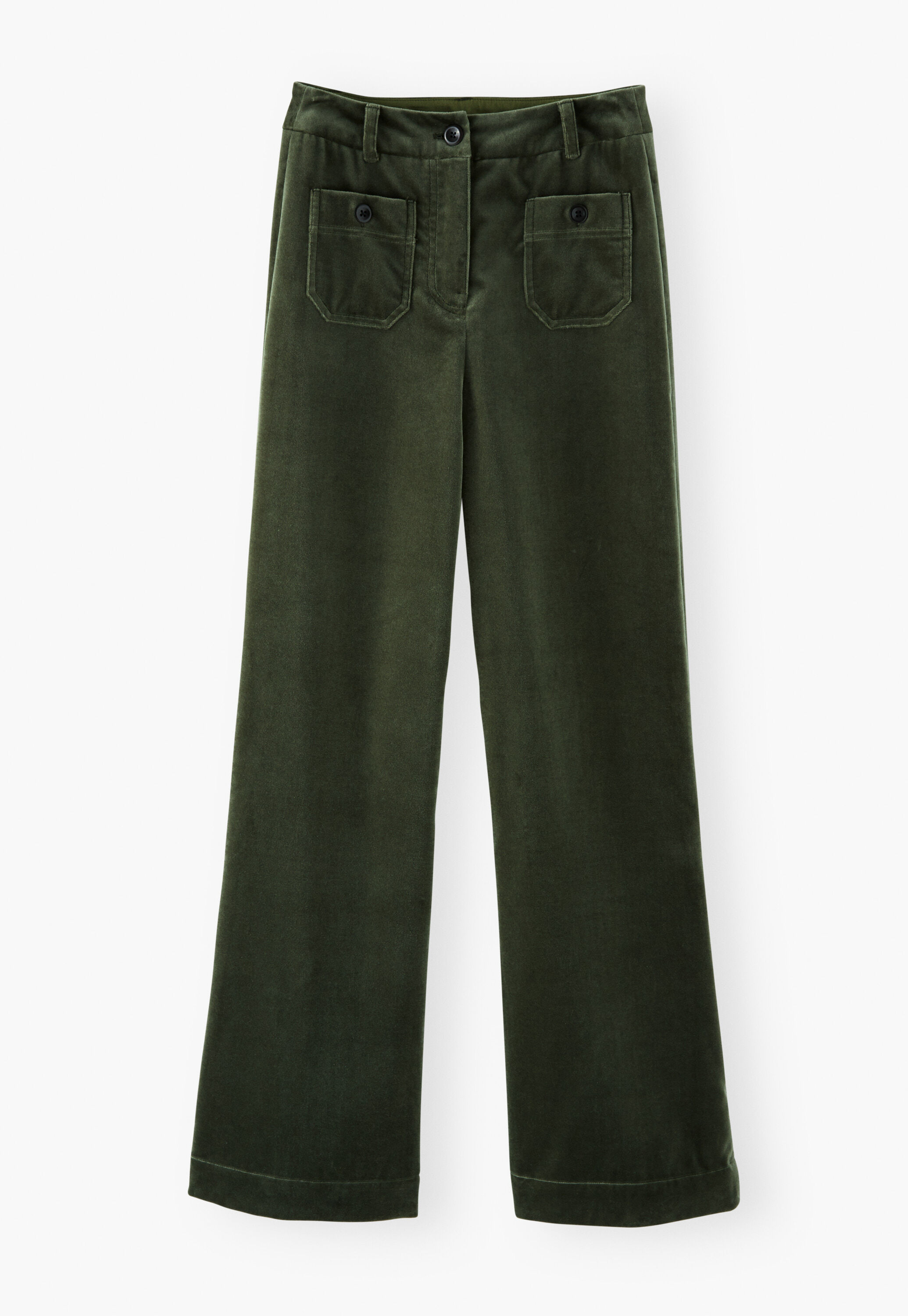 Velvet wide-leg trousers
