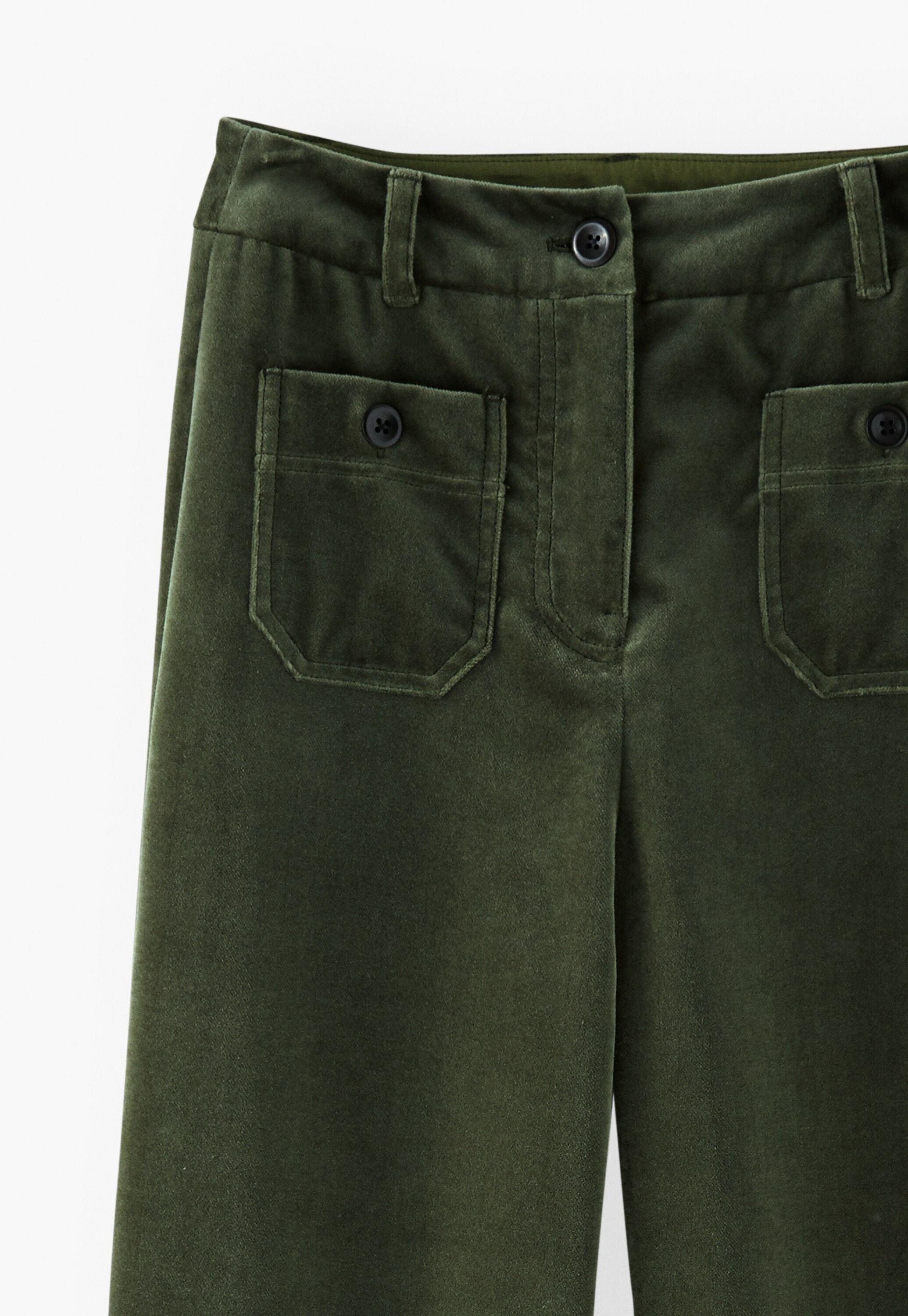 Velvet wide-leg trousers