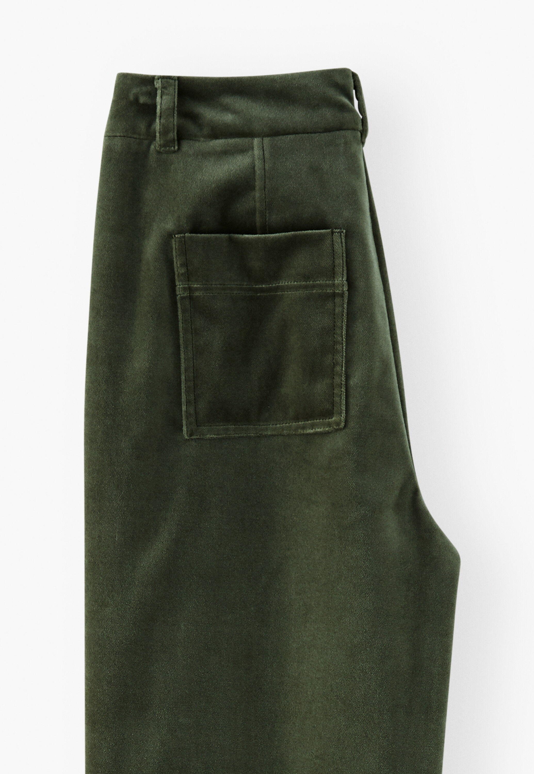 Velvet wide-leg trousers