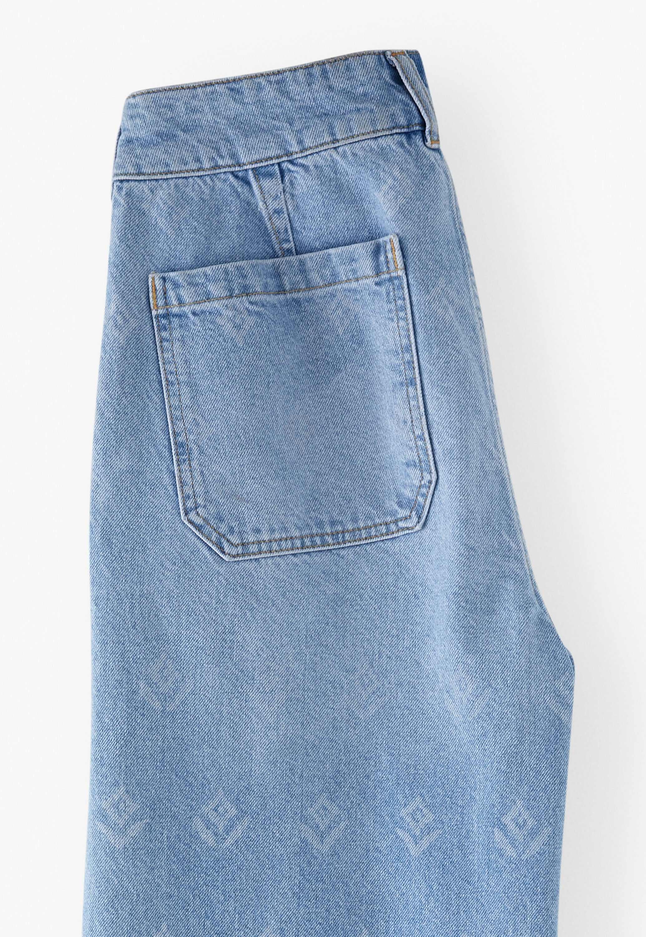 Lasered wide-leg jeans
