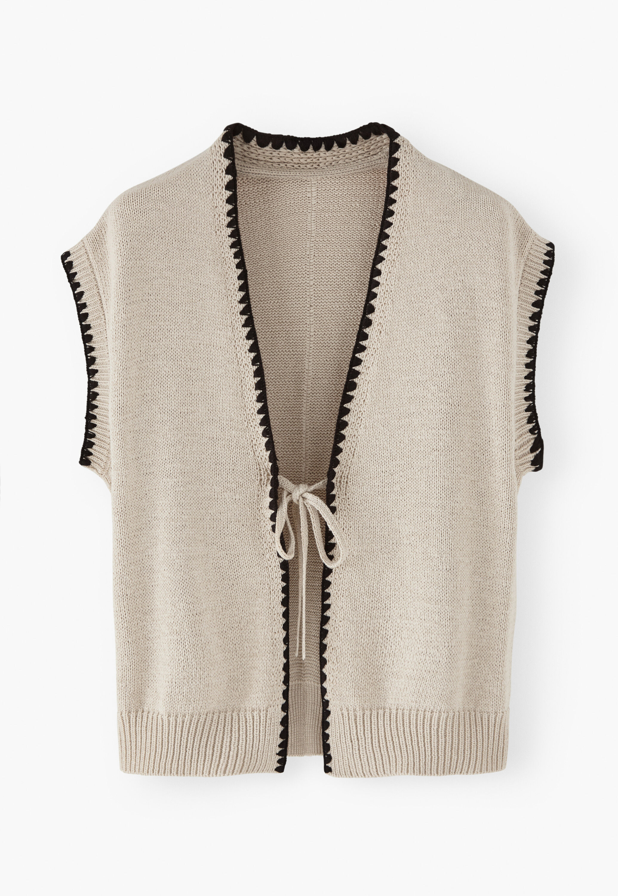 Knitted tie-front top