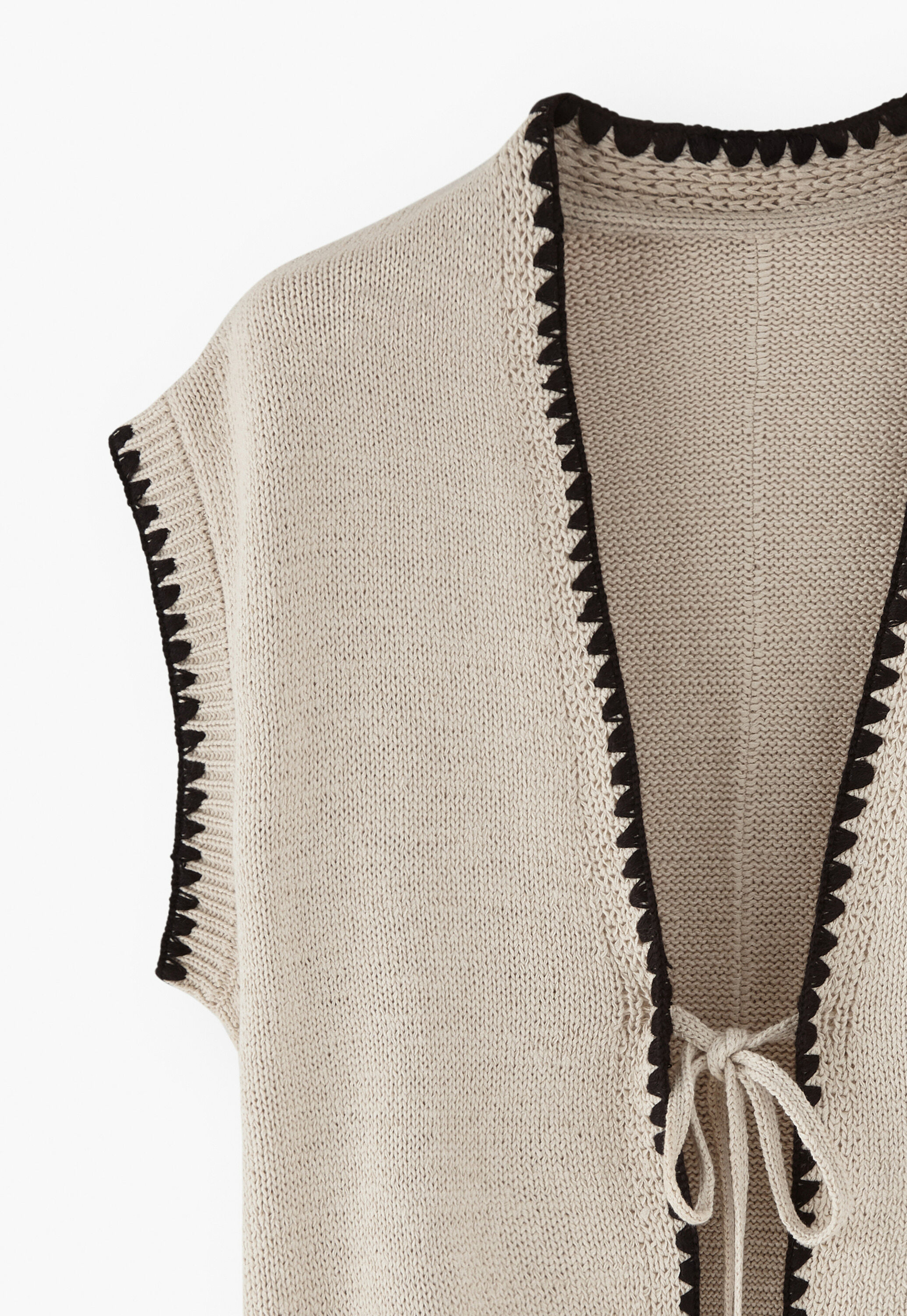 Knitted tie-front top