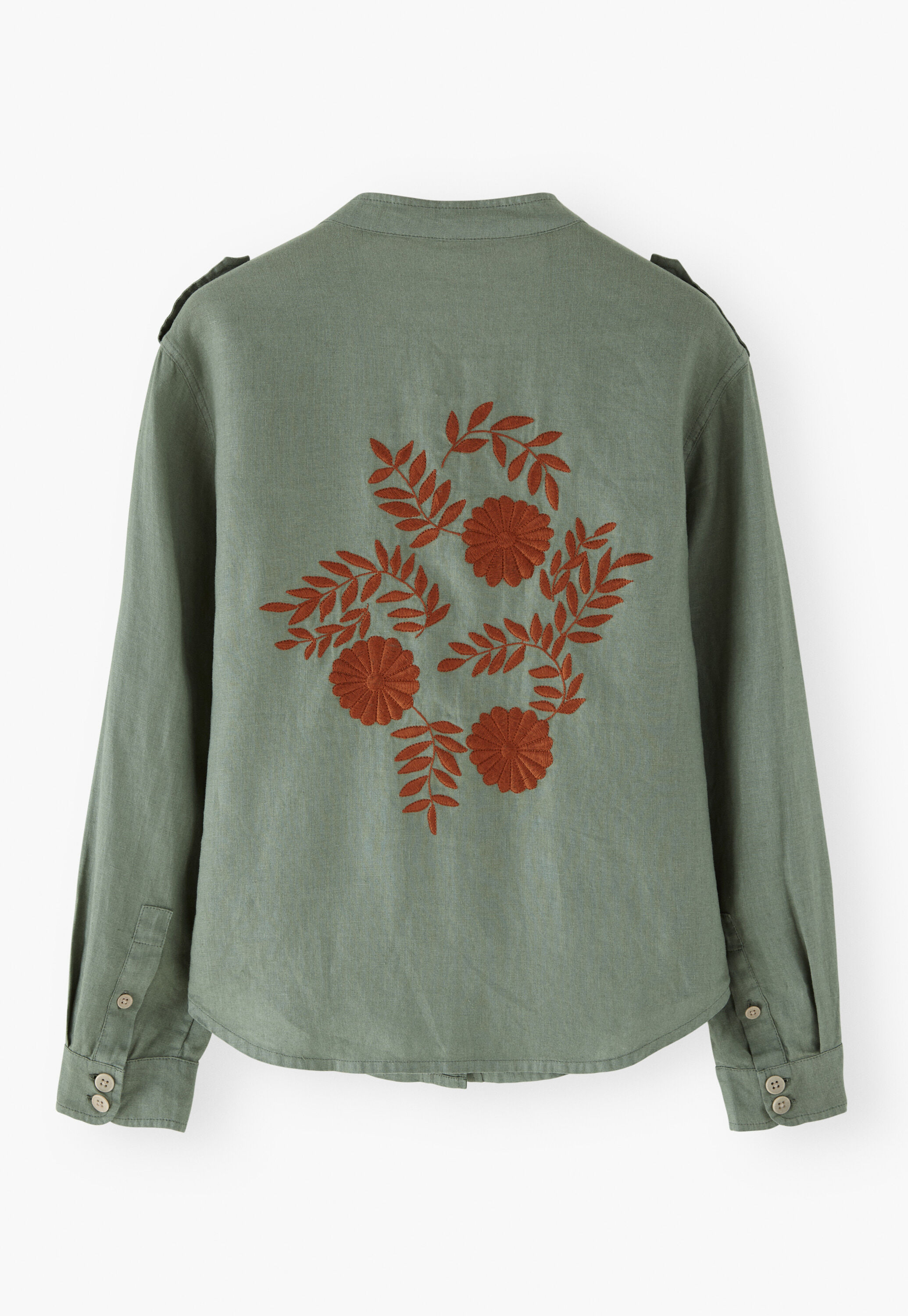 Embroidered-back blouse