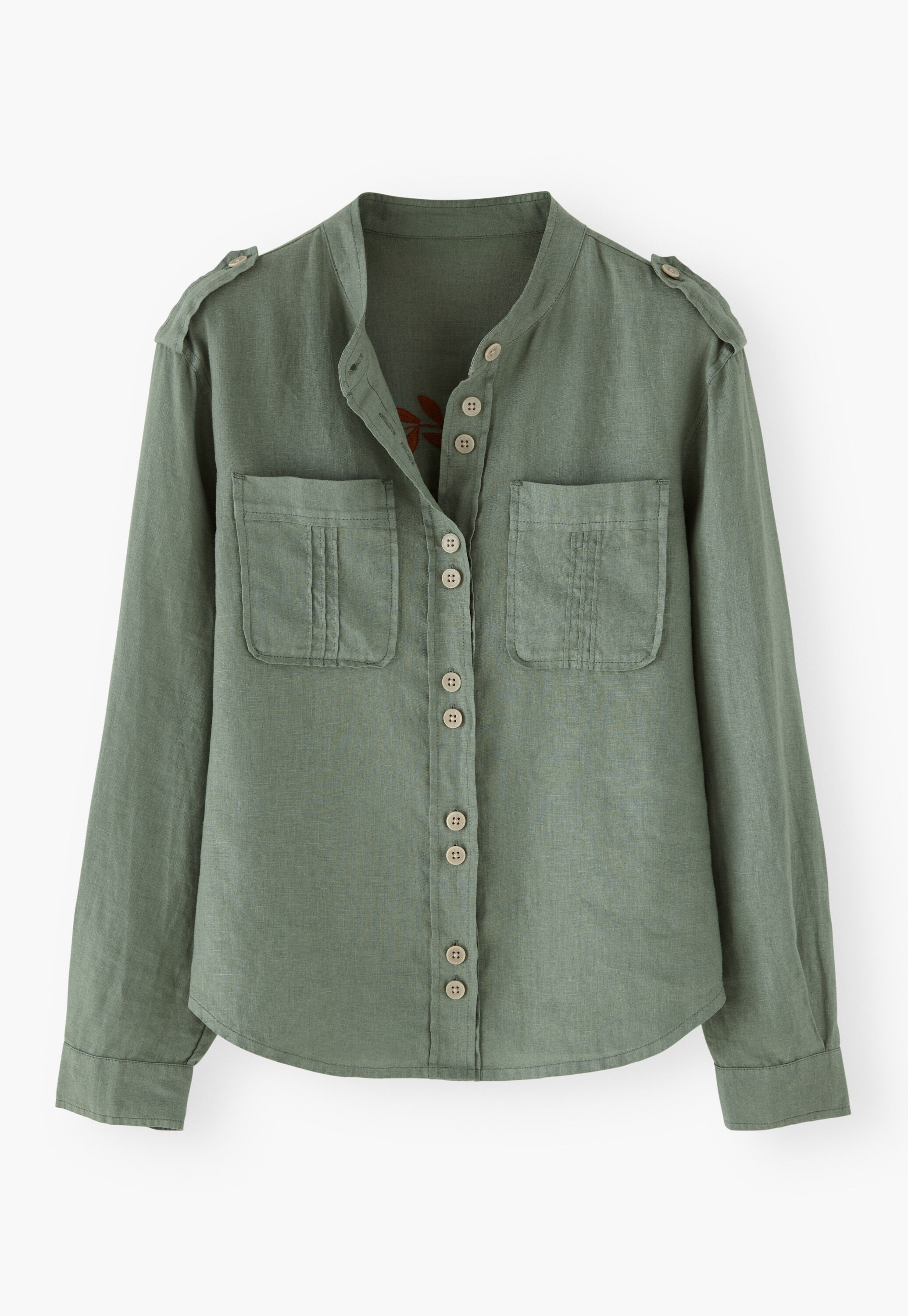 Embroidered-back blouse