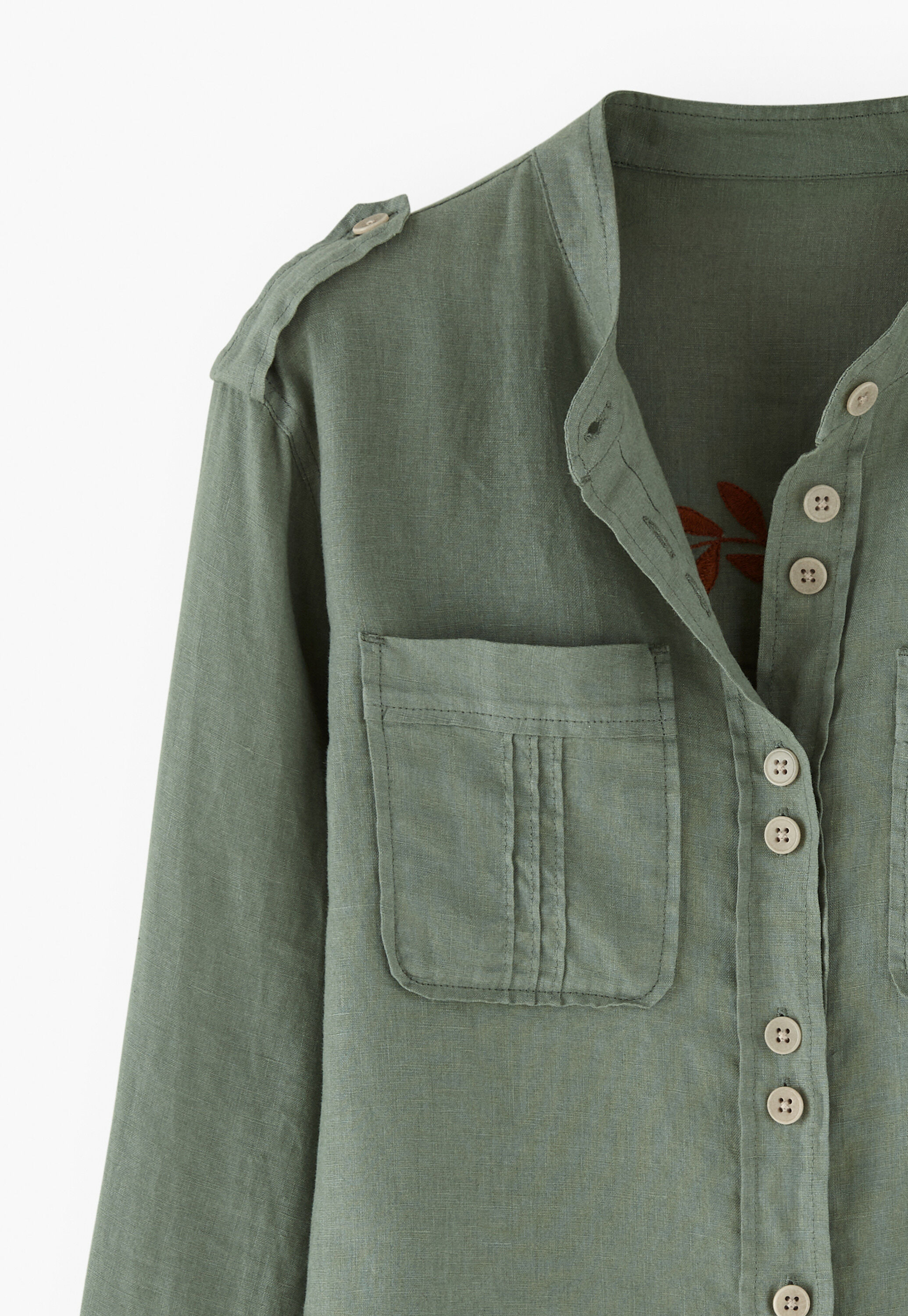 Embroidered-back blouse