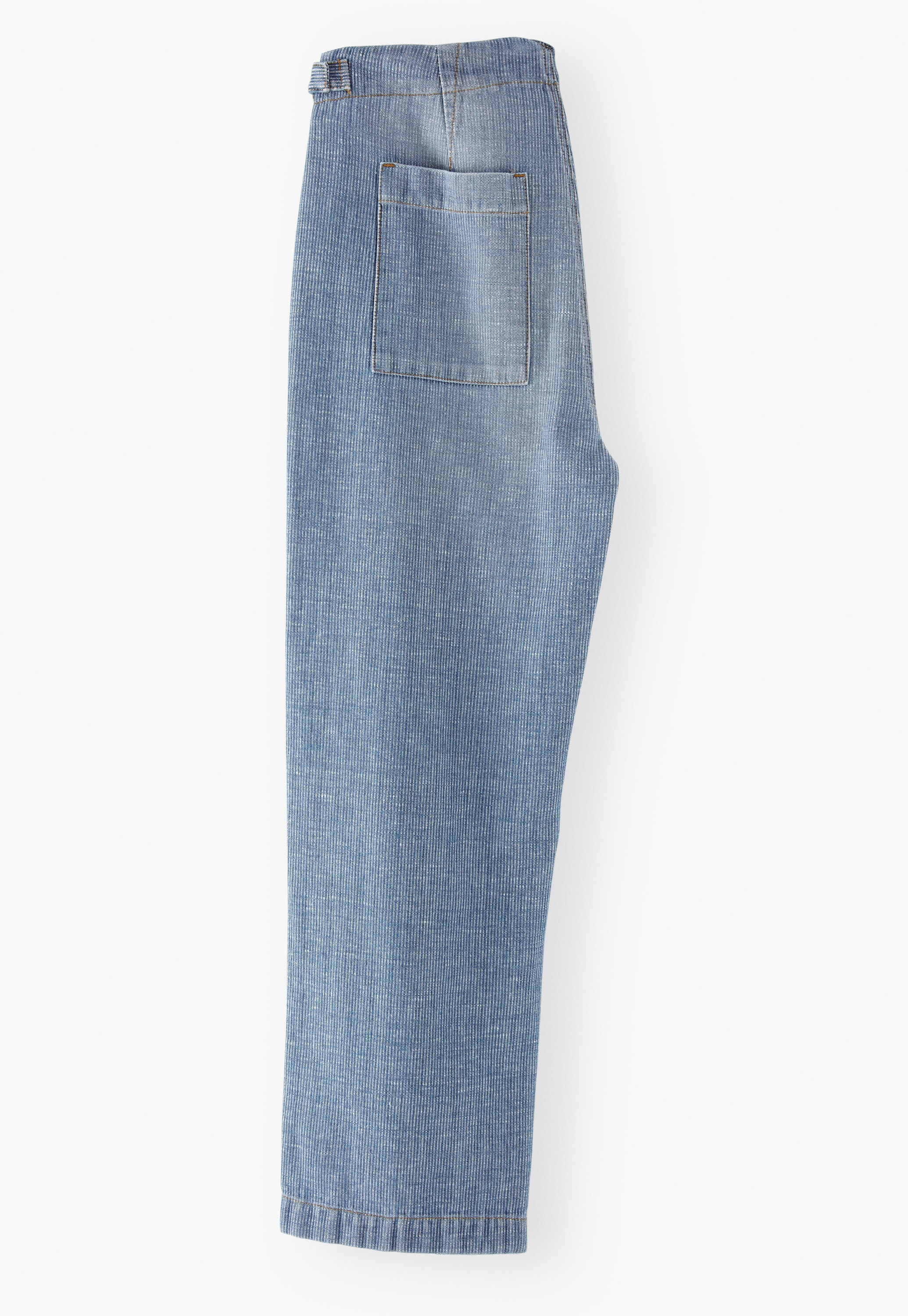 Barrel-leg striped trousers, Light wash, large