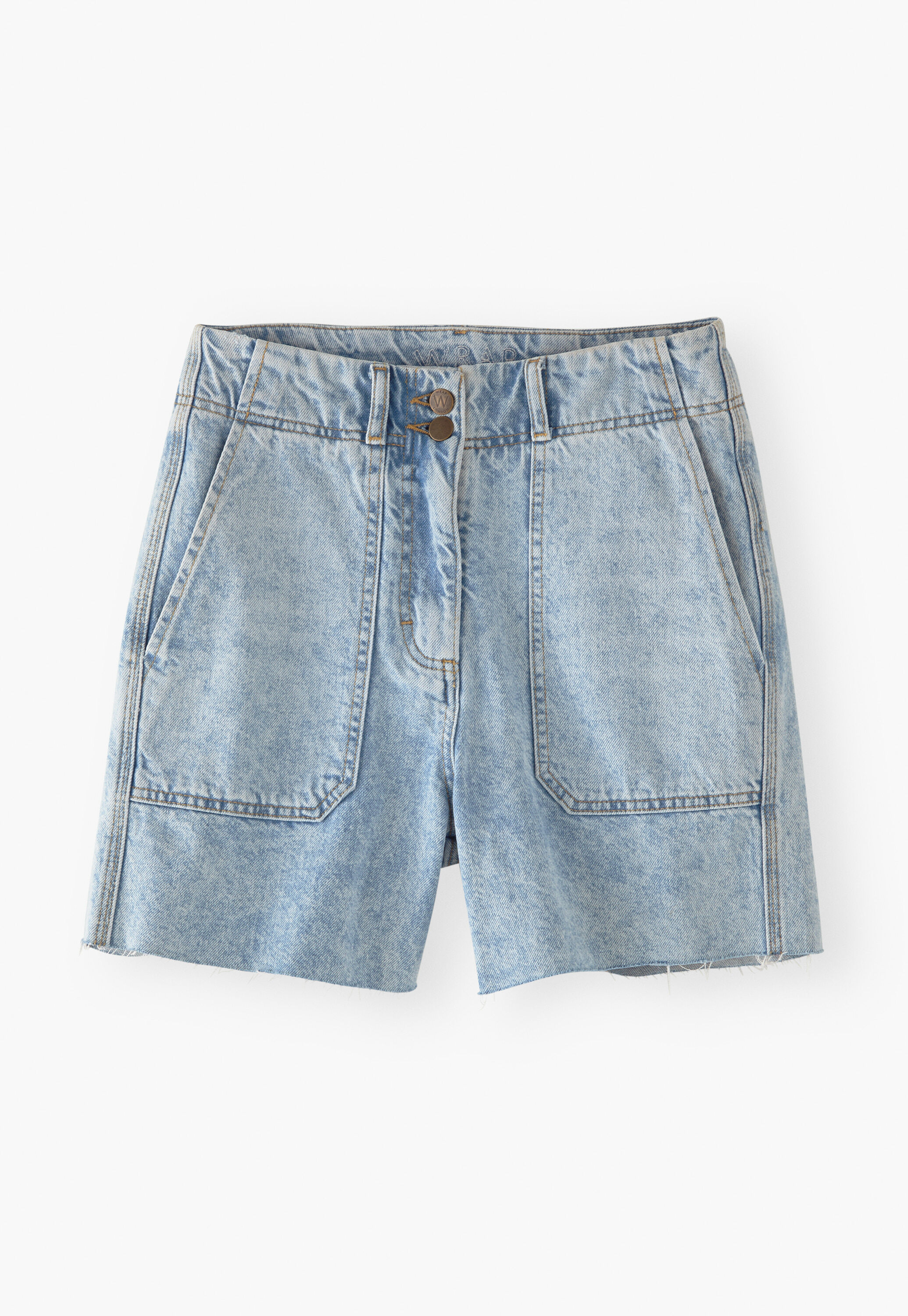 Raw hem denim shorts
