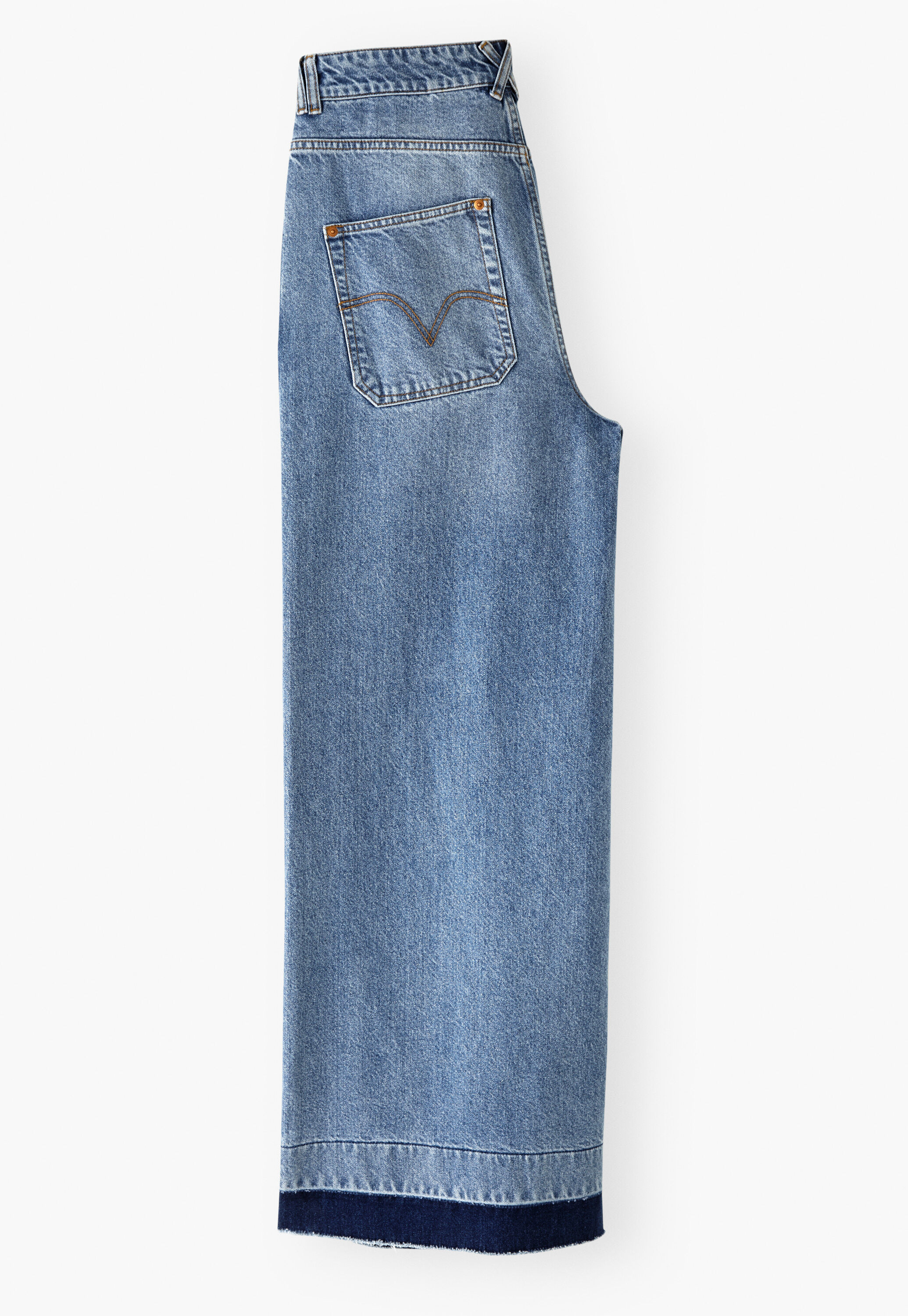 Wide-leg seam-stripe jeans