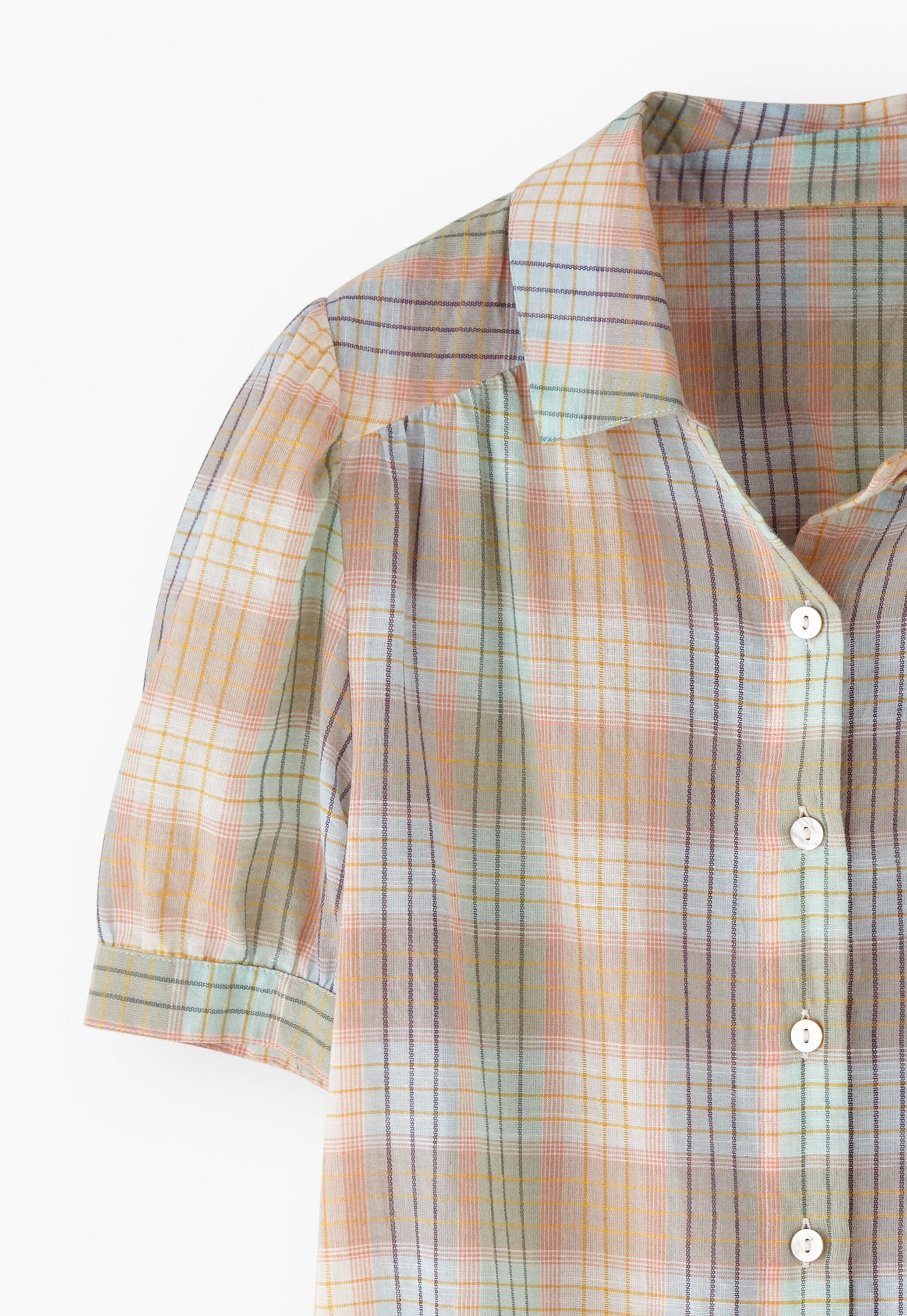 Short-sleeve checked shirt
