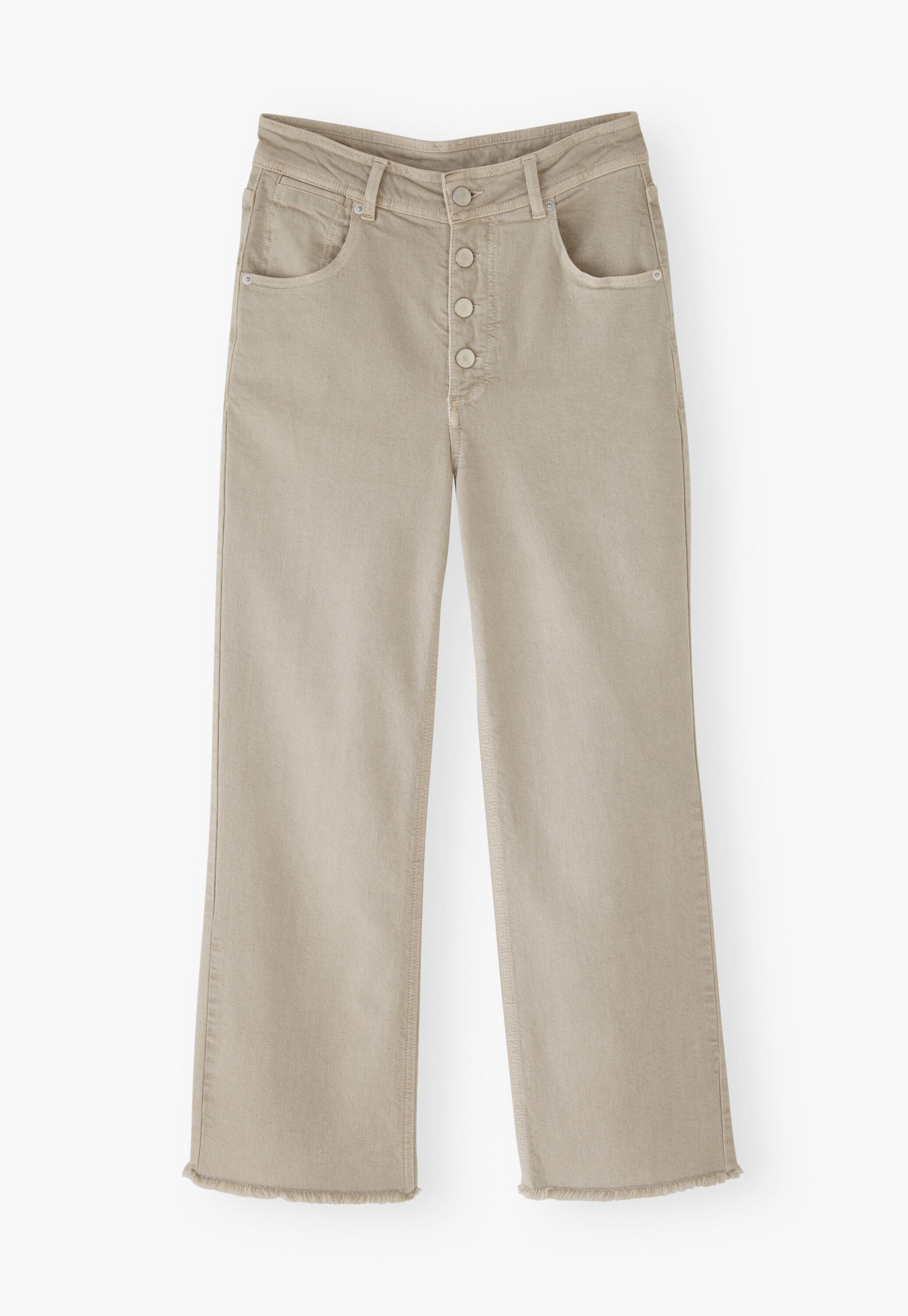 Straight-leg let-down hem jeans