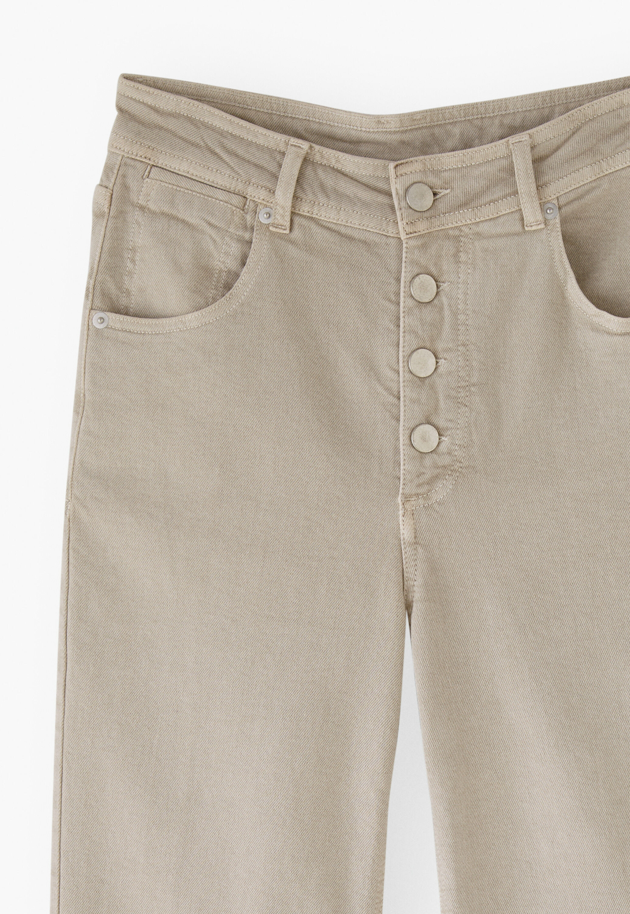 Straight-leg let-down hem jeans