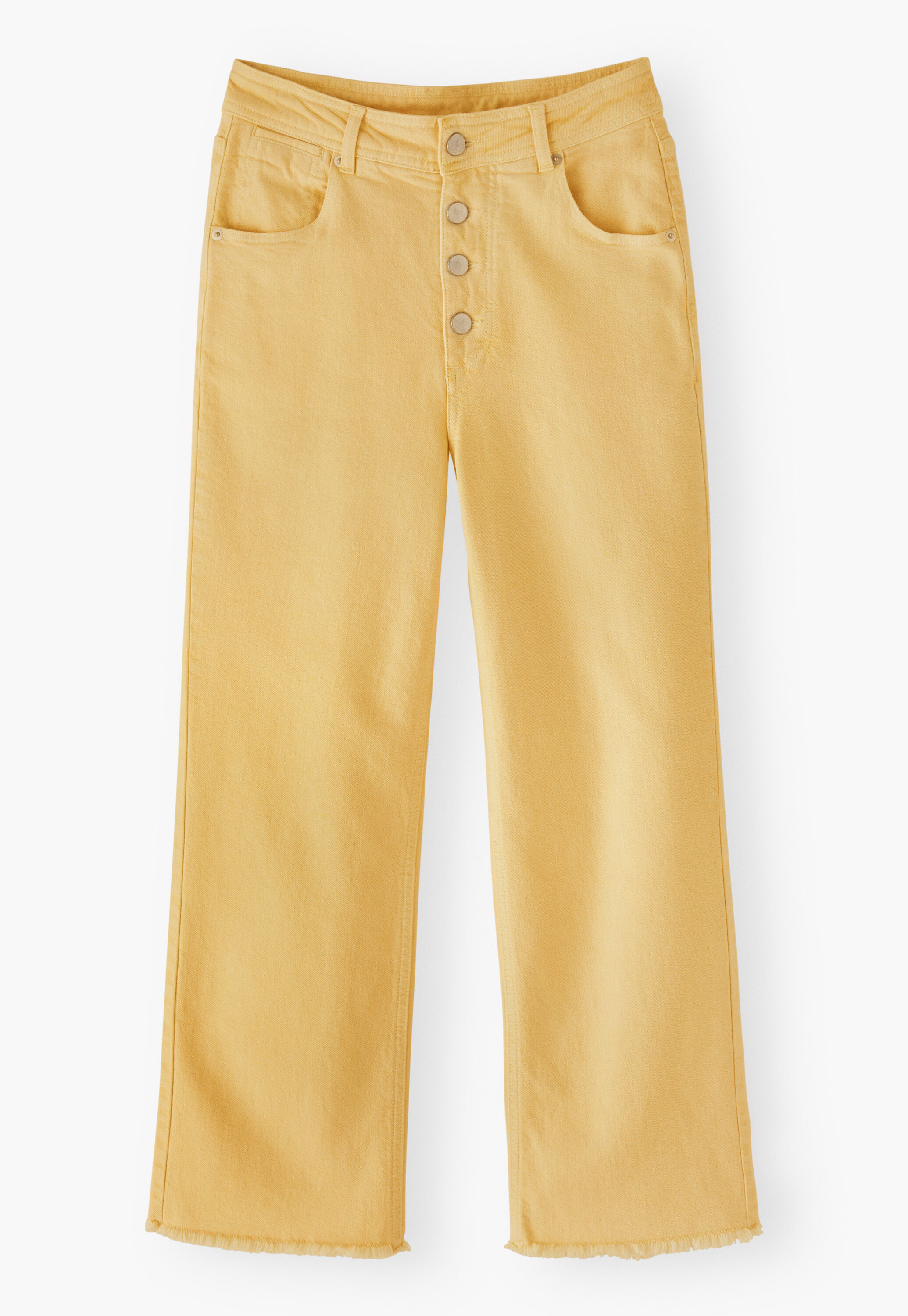 Straight-leg let-down hem jeans