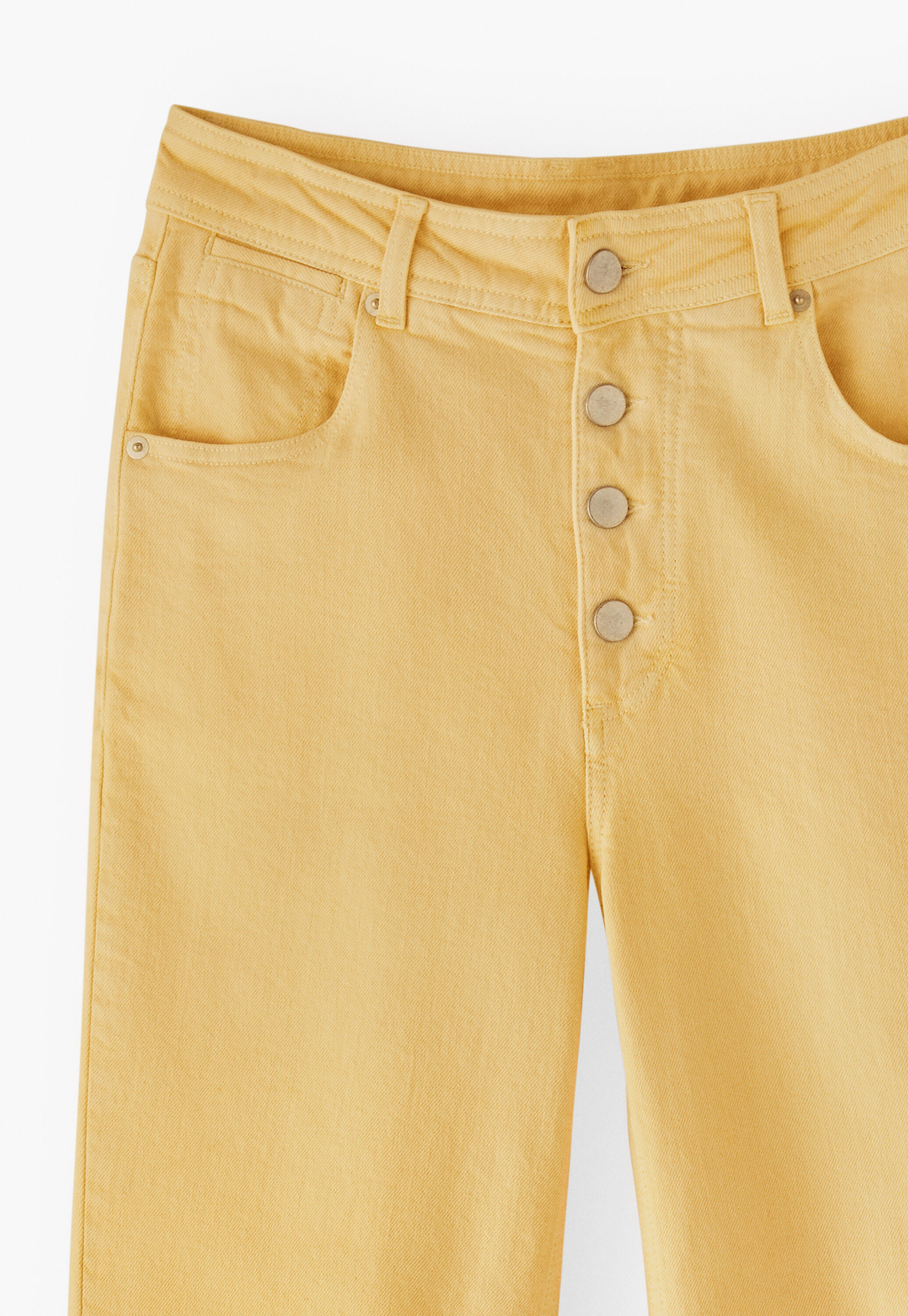 Straight-leg let-down hem jeans