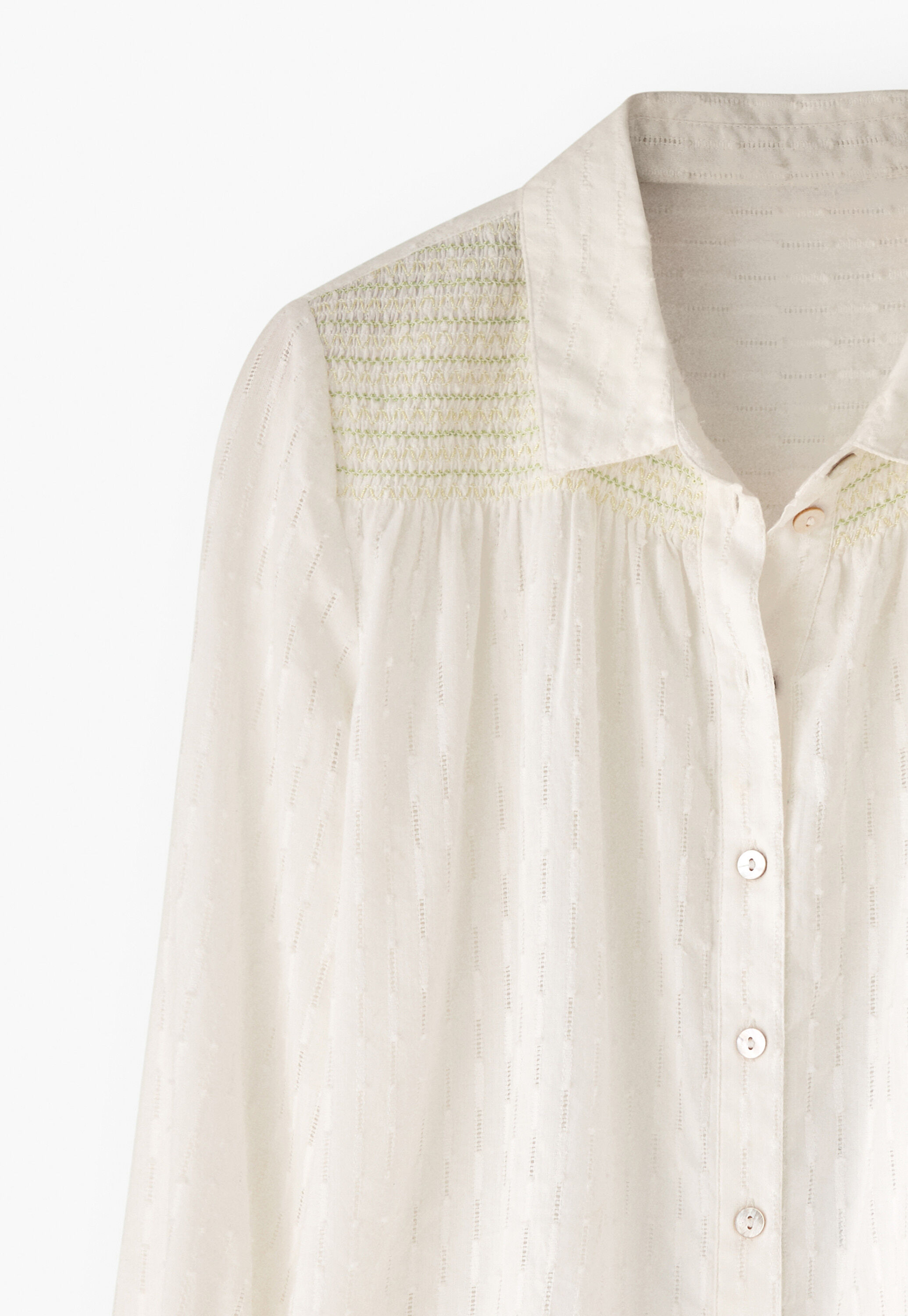 Shirring-detail shirt