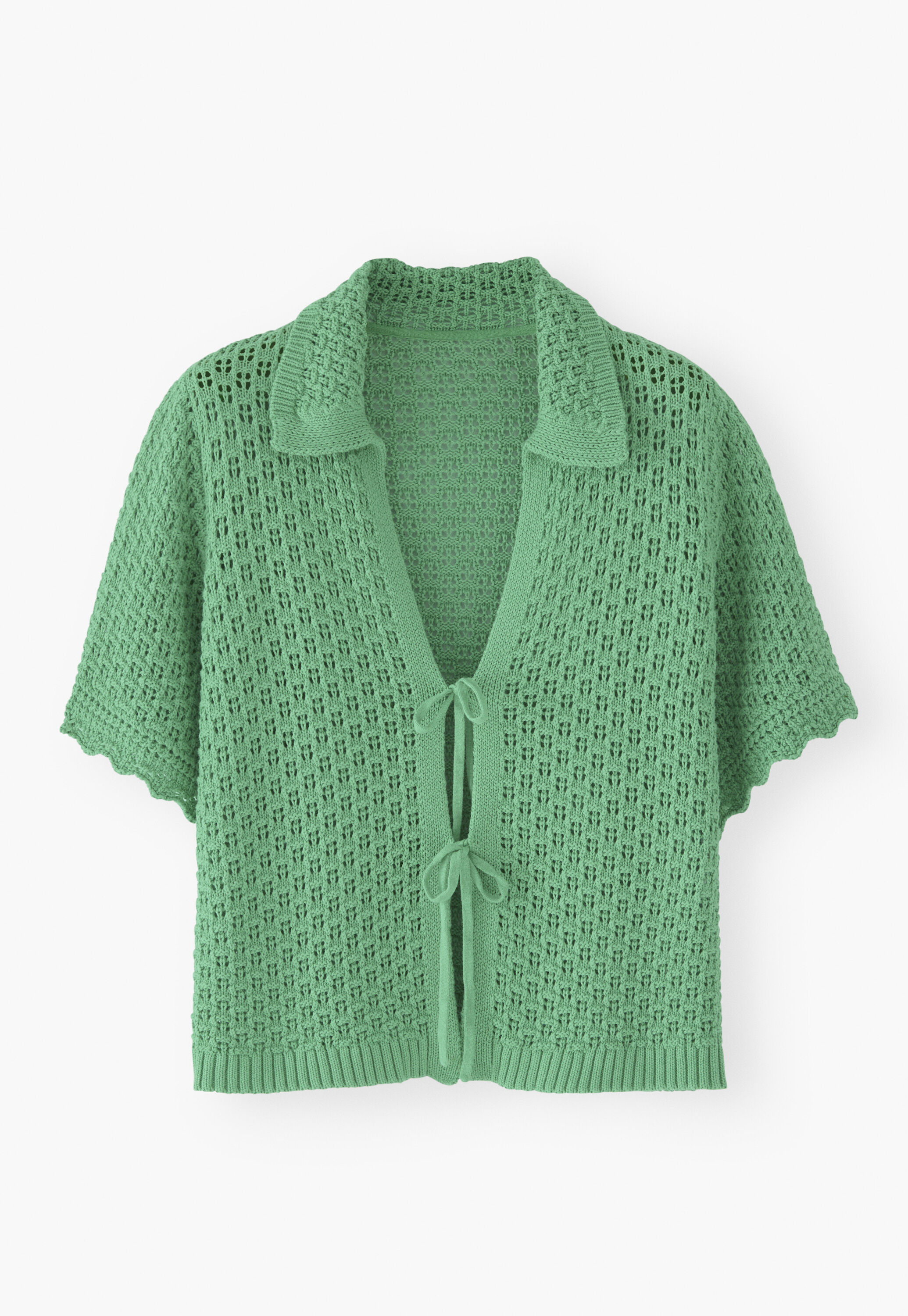 Tie-front sweater