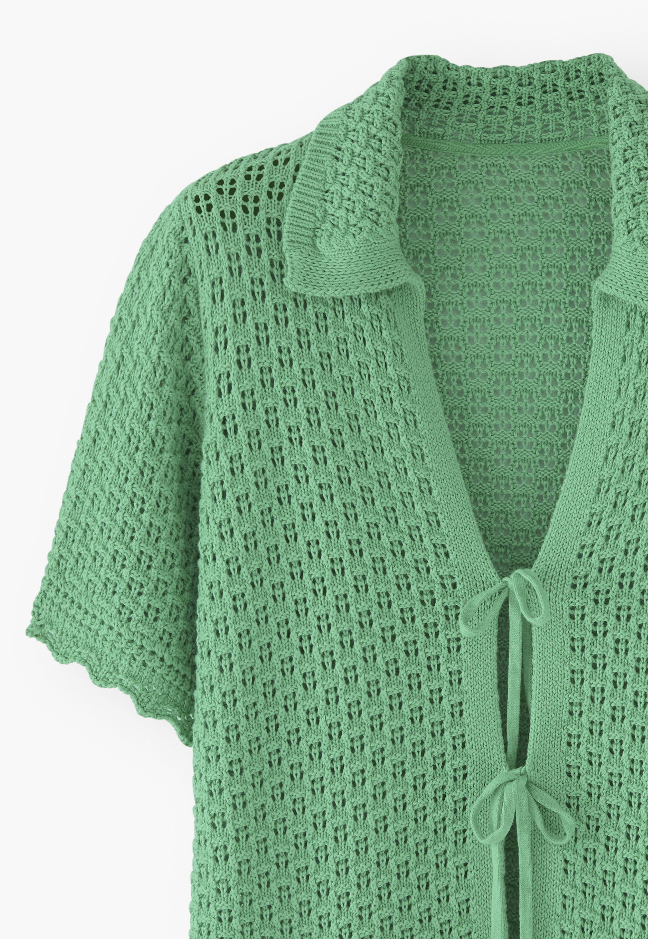 Tie-front sweater