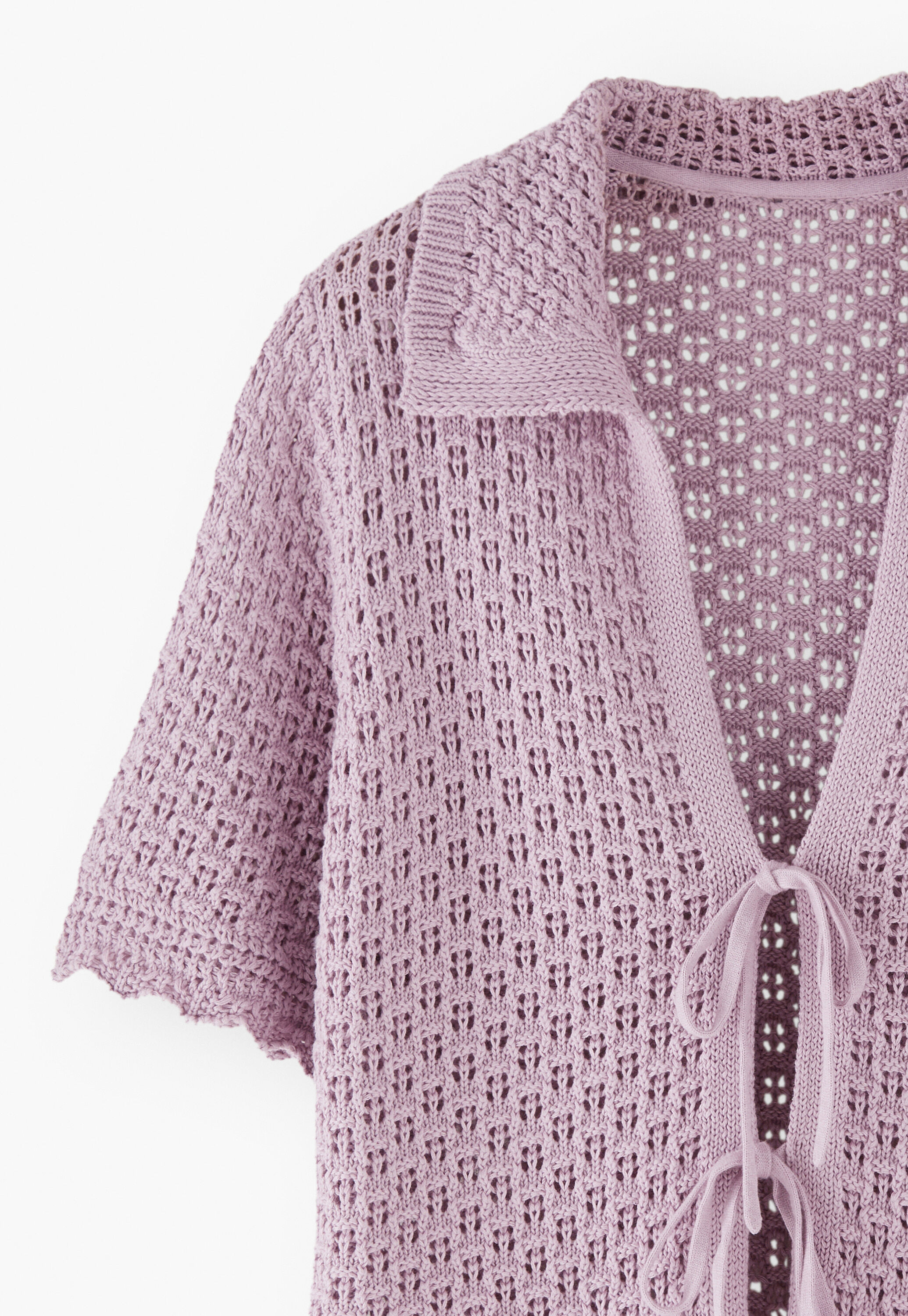 Tie-front sweater