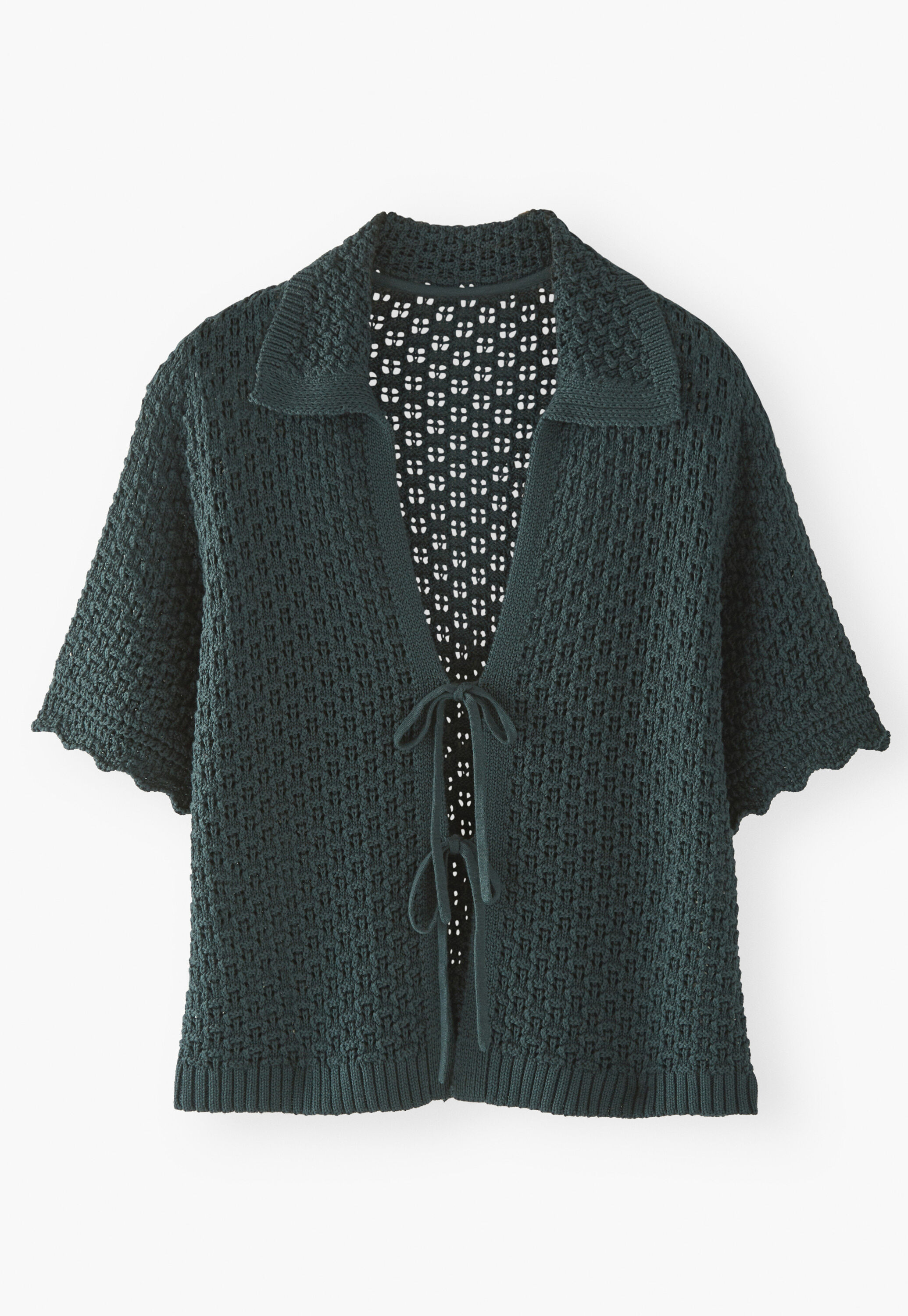 Tie-front sweater